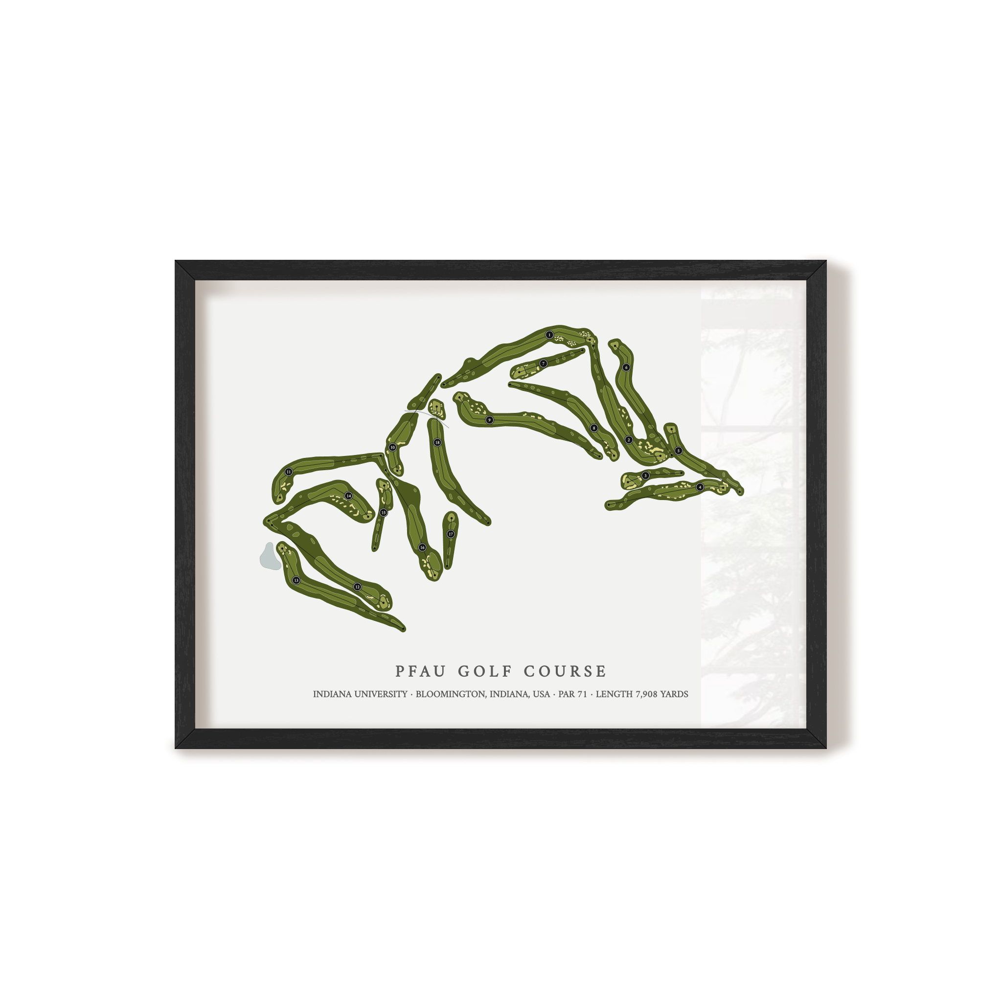 Pfau Golf Course at Indiana University | Golf Course Print | Black Frame 