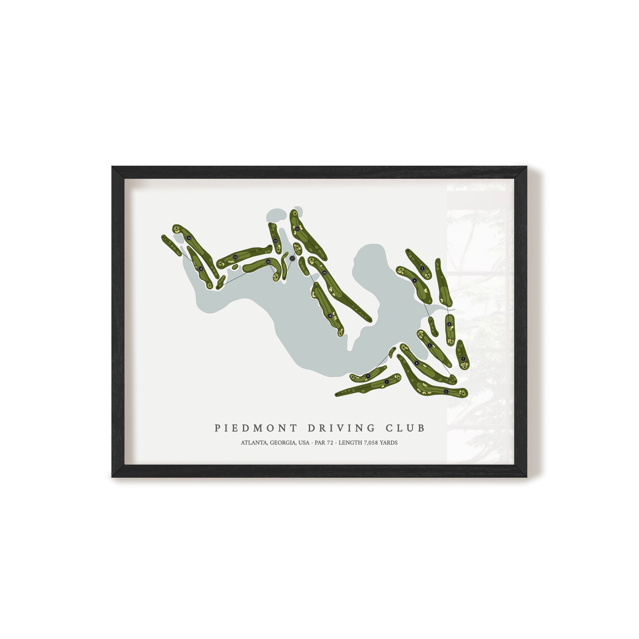 Piedmont Driving Club | Golf Course Map | Black Frame 