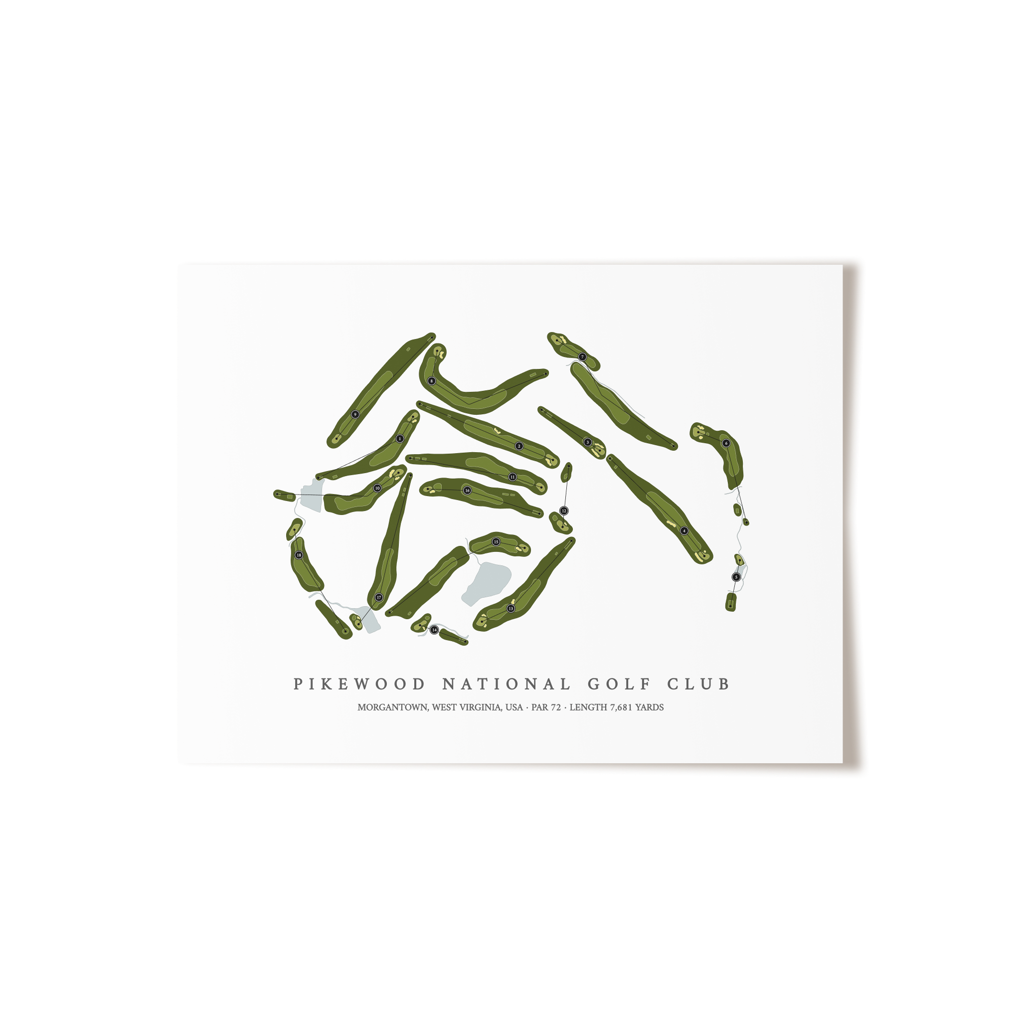 Pikewood National Golf Club | Golf Course Map | Unframed 