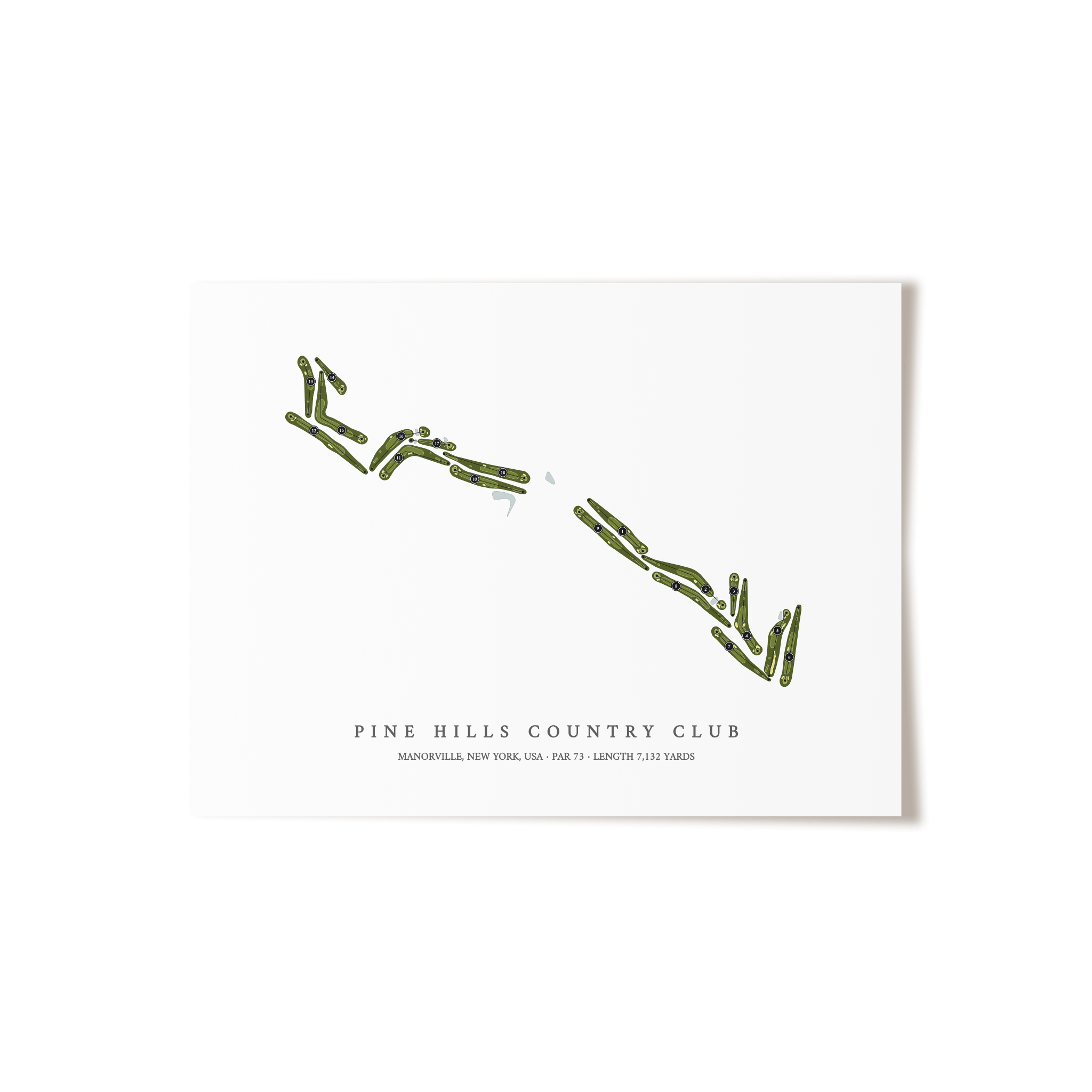 Pine Hills Country Club | Golf Course Map | Unframed 