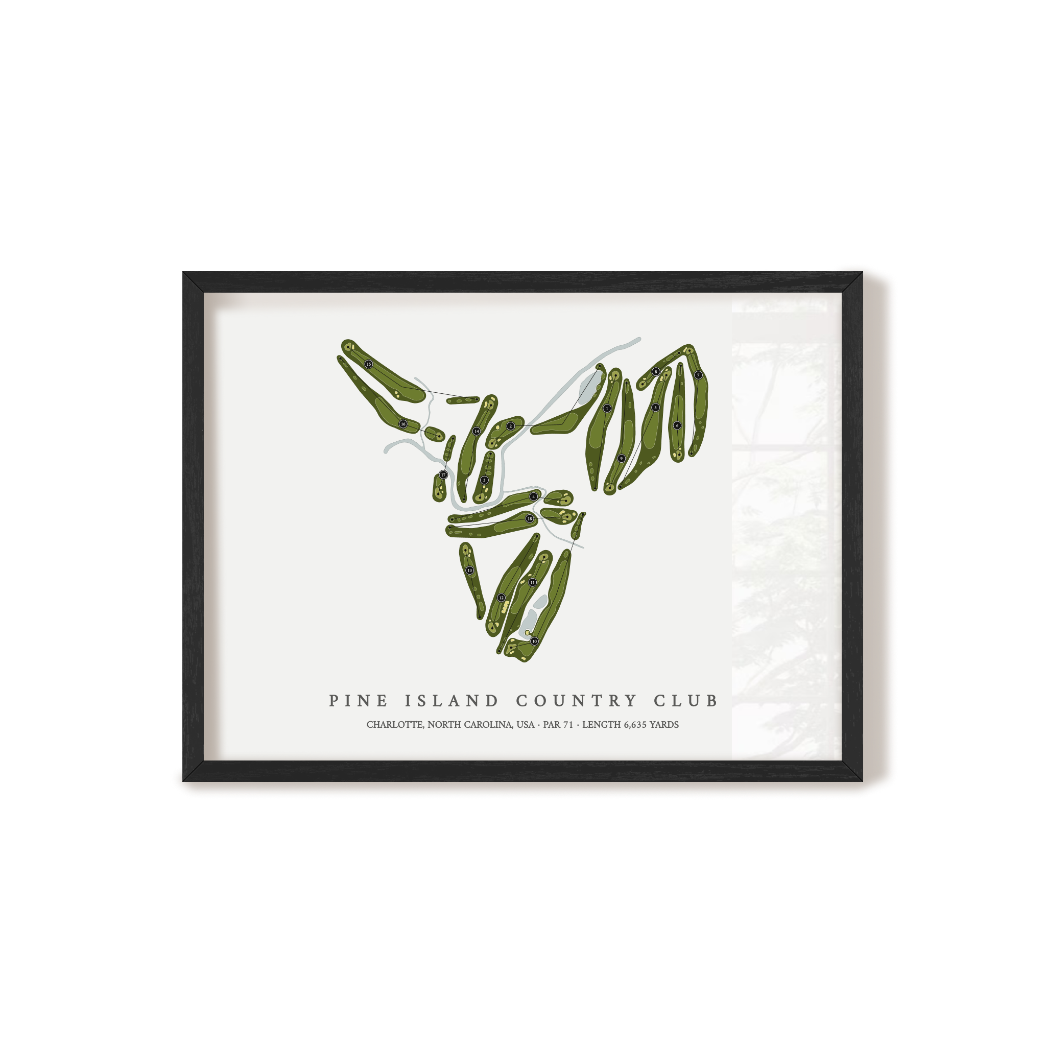 Pine Island Country Club | Golf Course Map | Black Frame