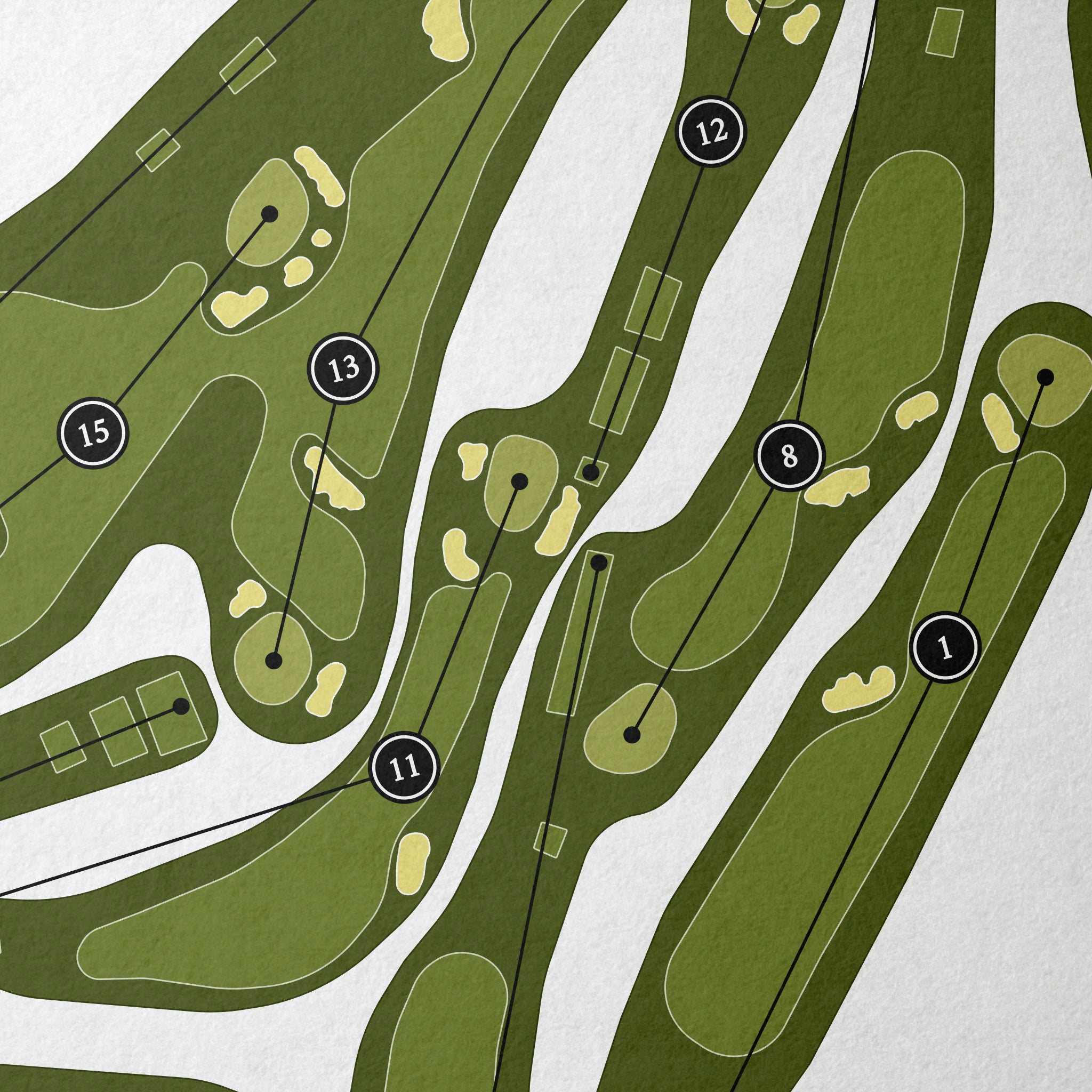 Pine Lake Country Club | Golf Course Map | Close Up 