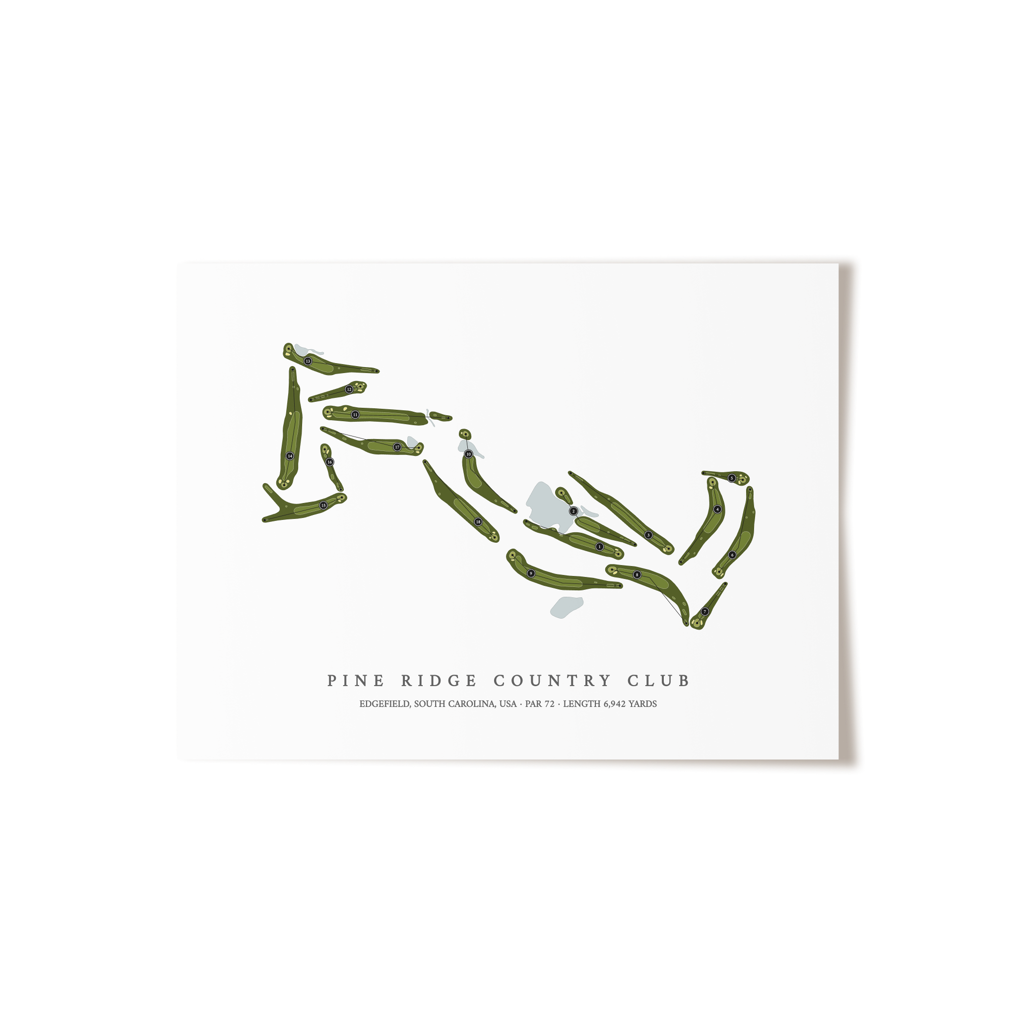 Pine Ridge Country Club | Golf Course Map | Unframed