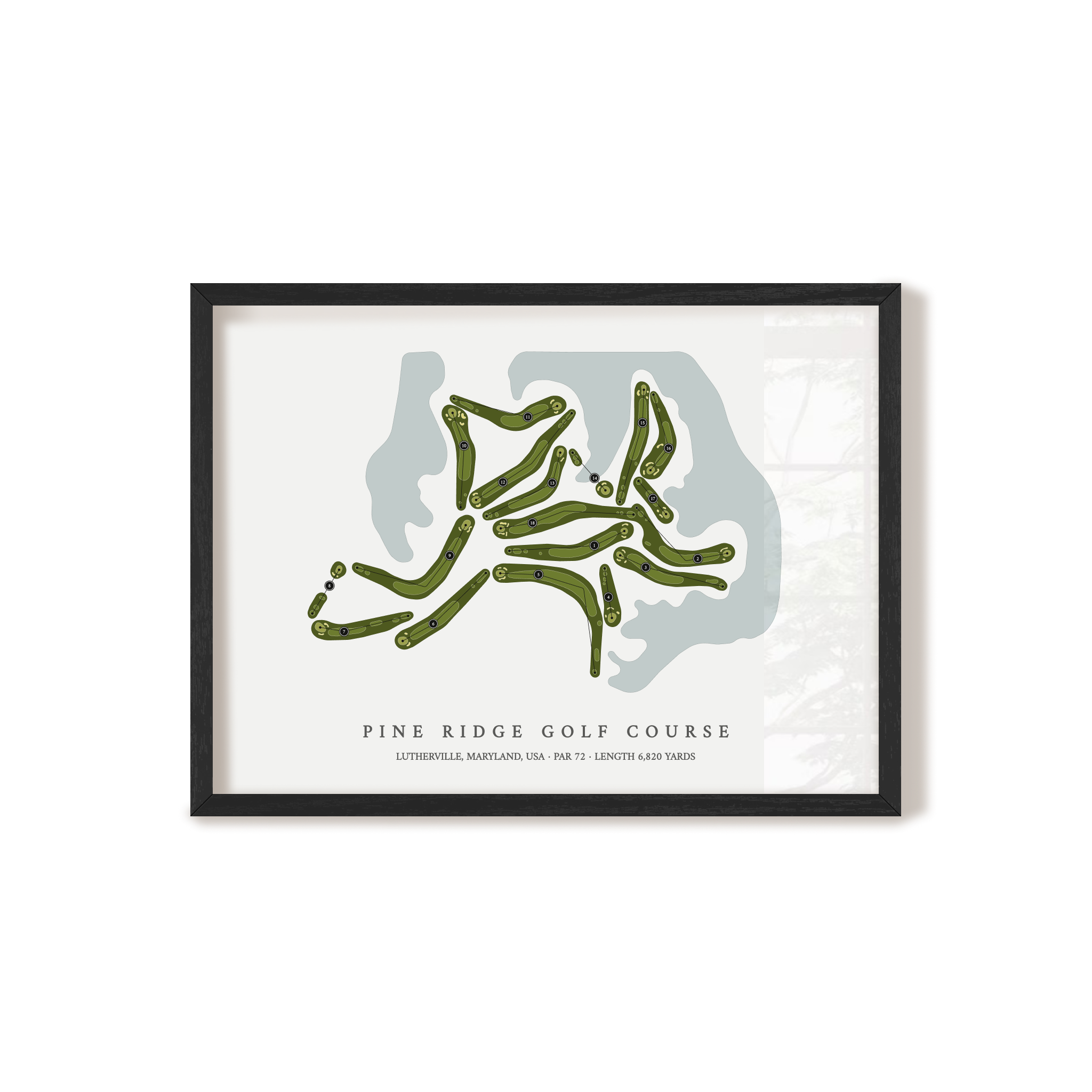 Pine Ridge Golf Course | Golf Course Map | Black Frame 