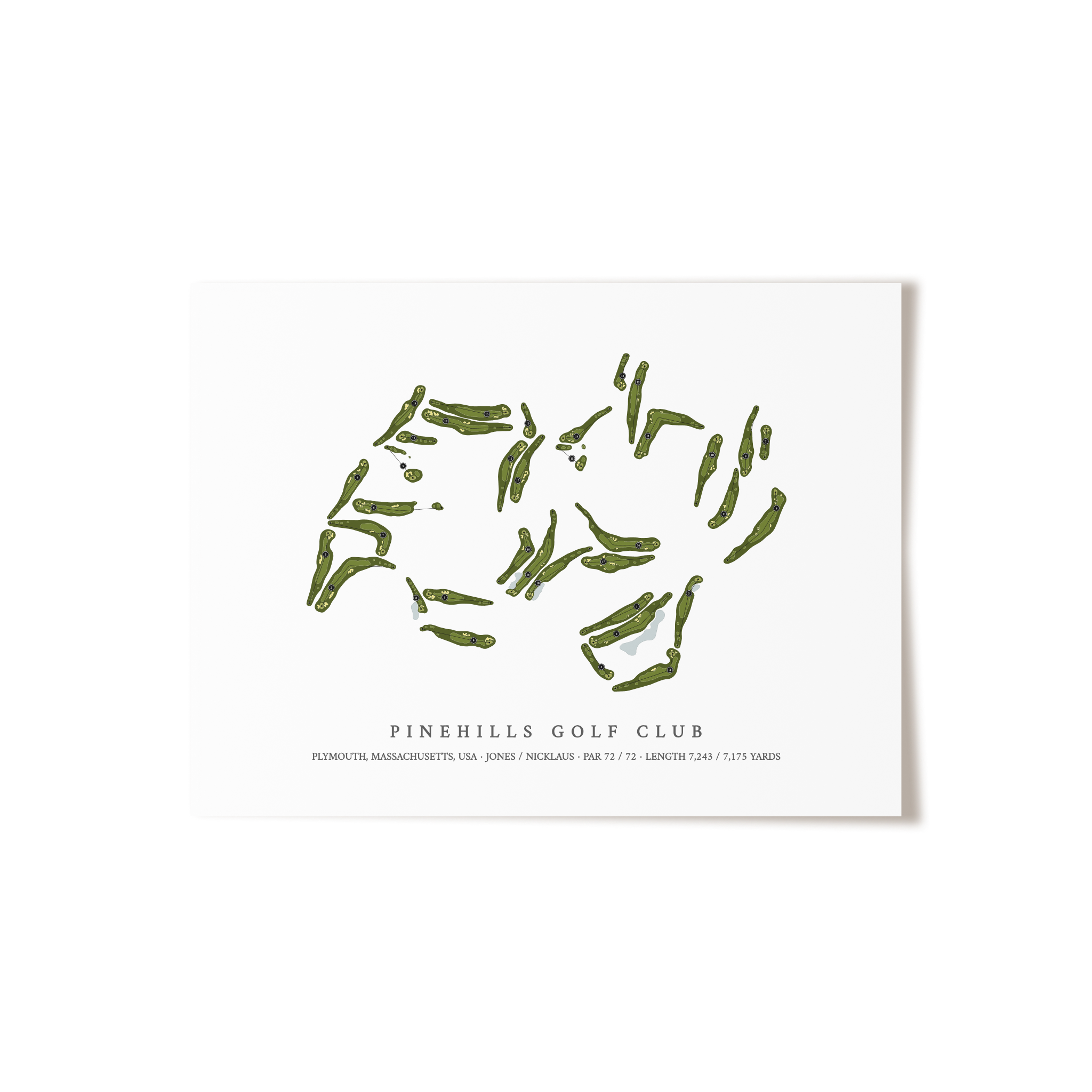 Pinehills Golf Club | Golf Course Map | Unframed 