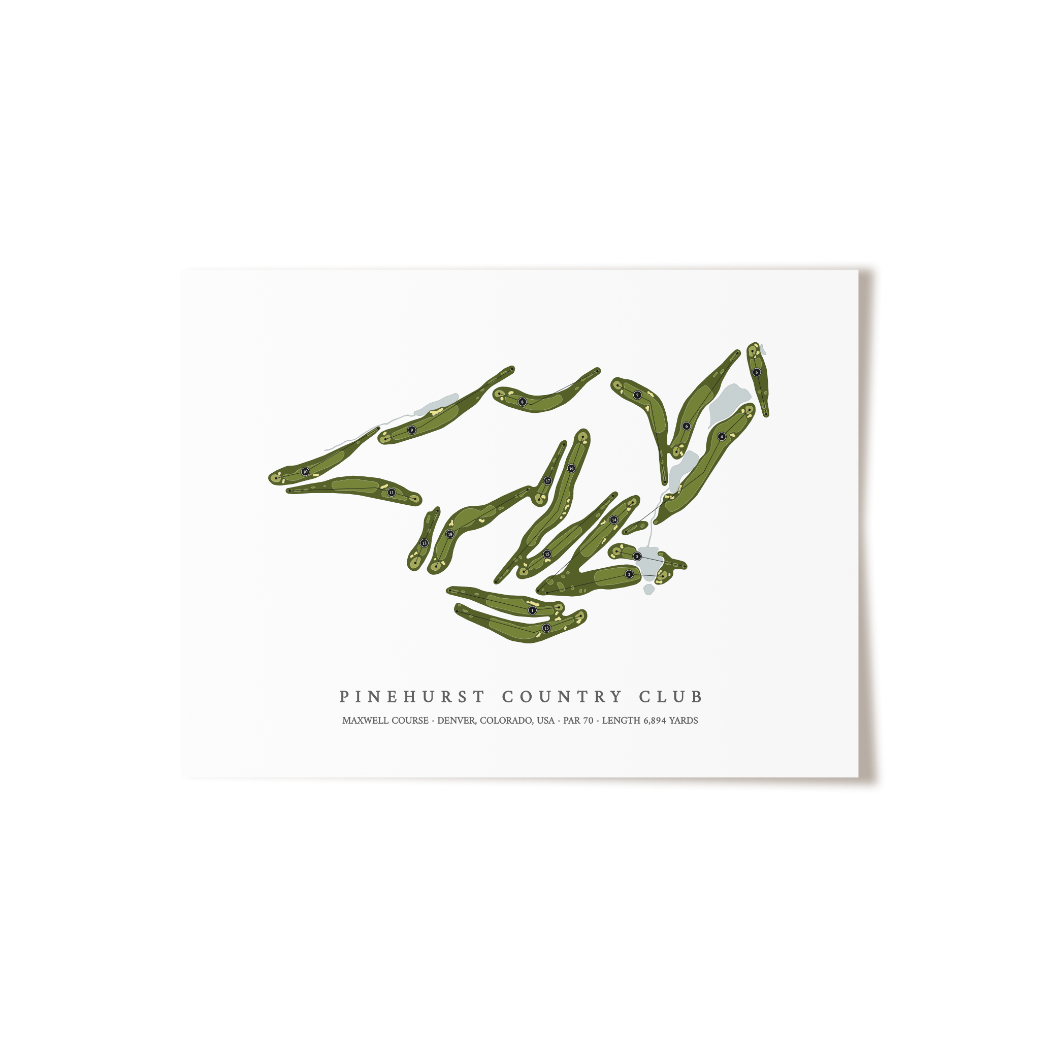 Pinehurst Country Club - Maxwell Course | Golf Course Print | Unframed 
