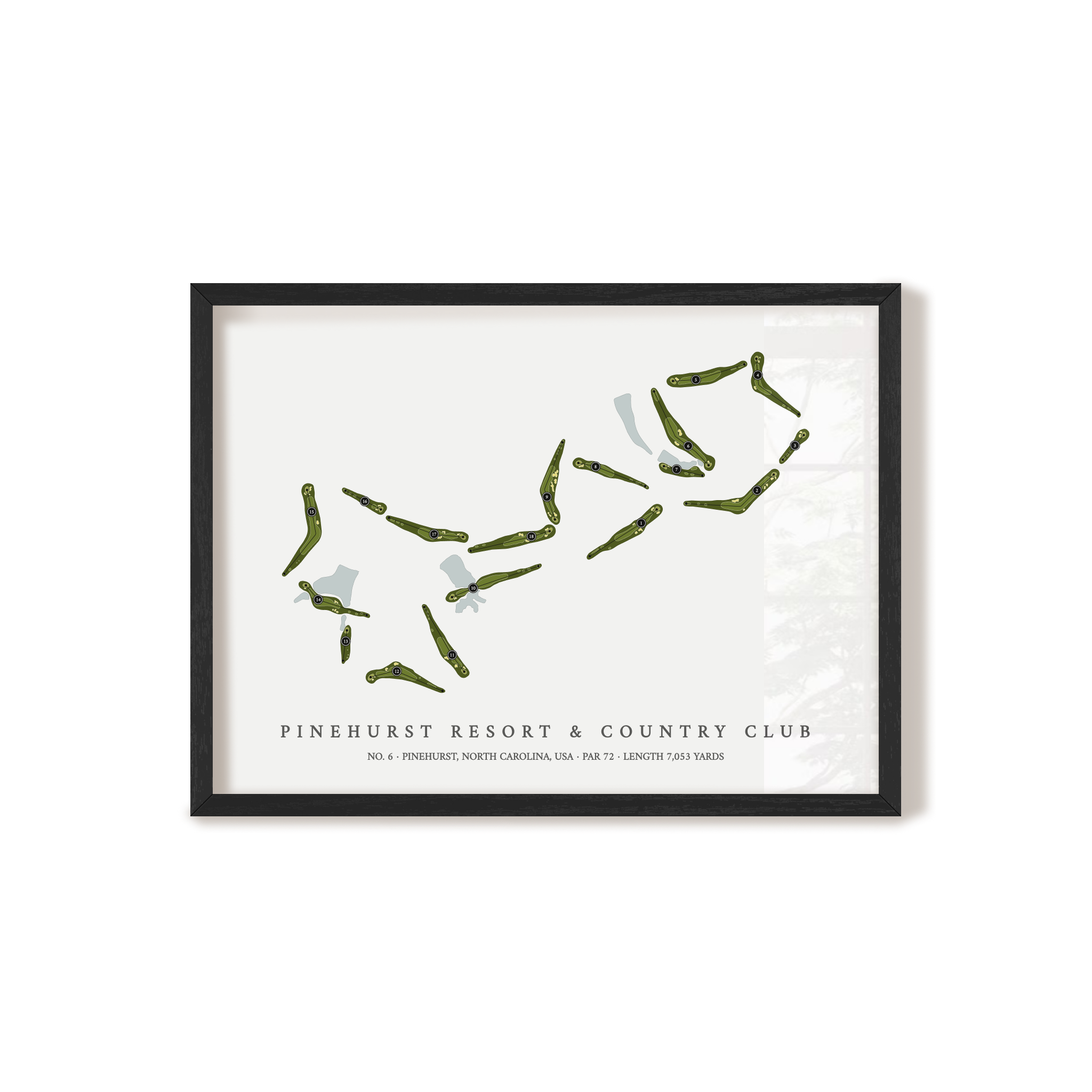 Pinehurst Resort & Country Club - No 6 | Golf Course Print | Black Frame 