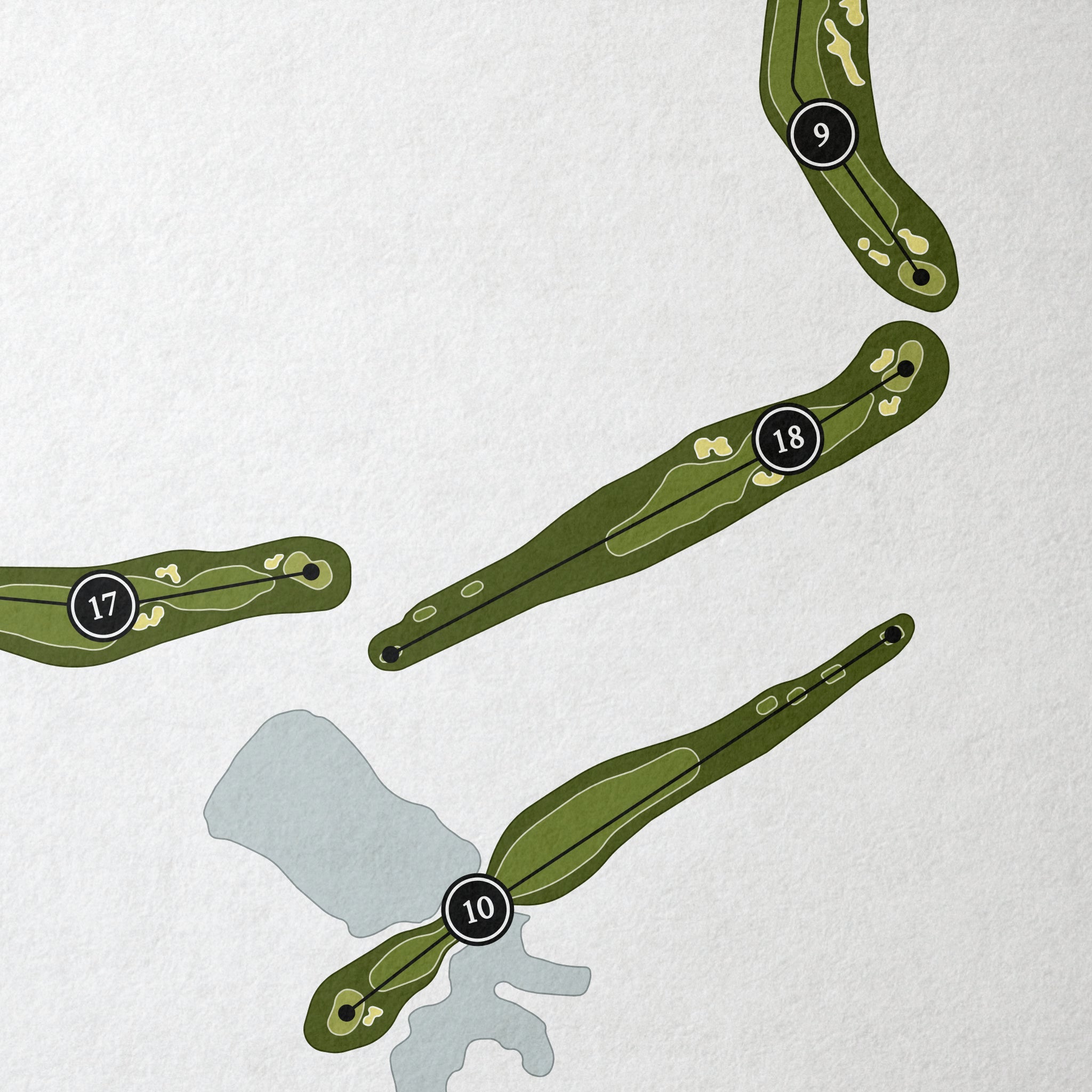 Pinehurst Resort & Country Club - No 6 | Golf Course Print | Close Up 