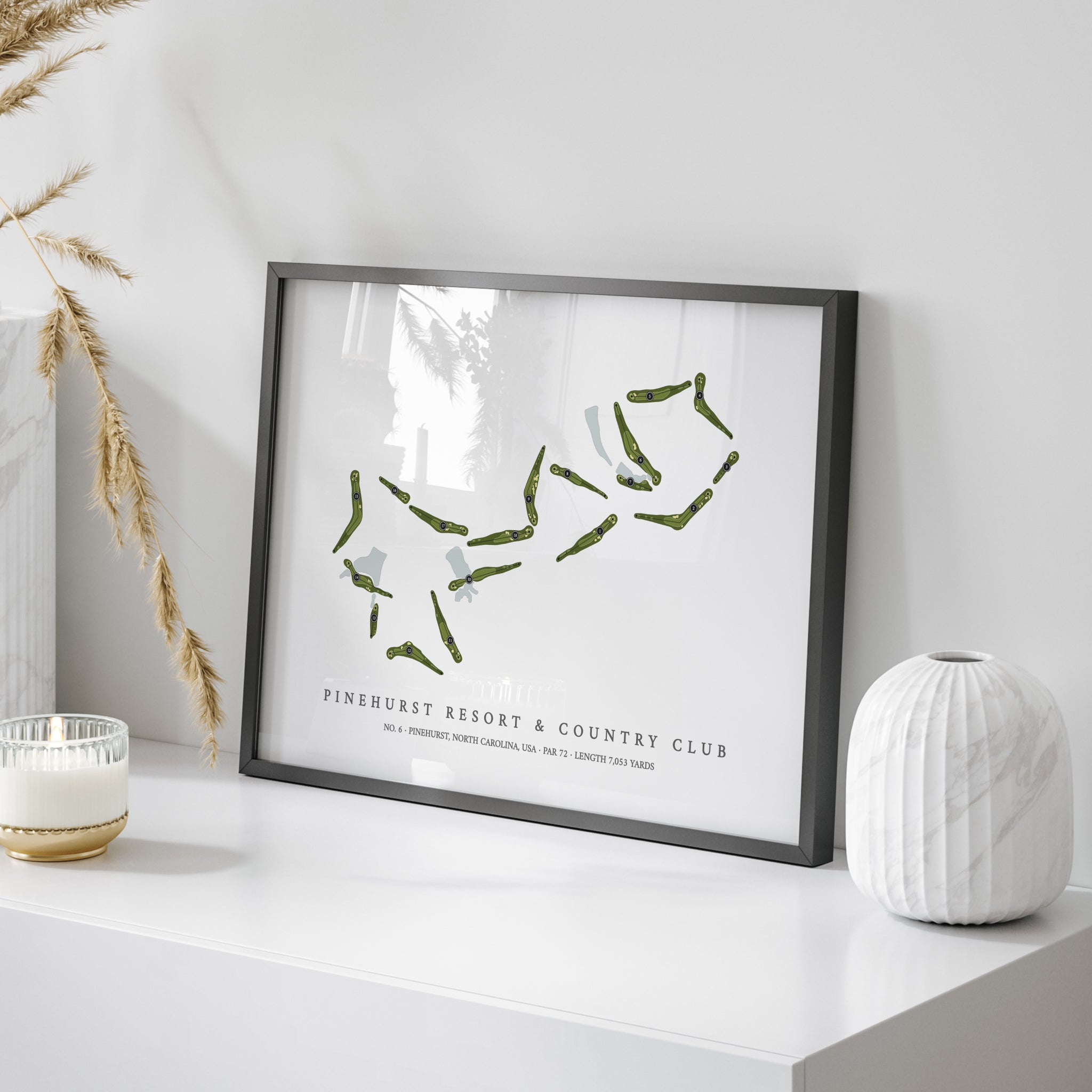 Pinehurst Resort & Country Club - No 6 | Golf Course Print | On Table 