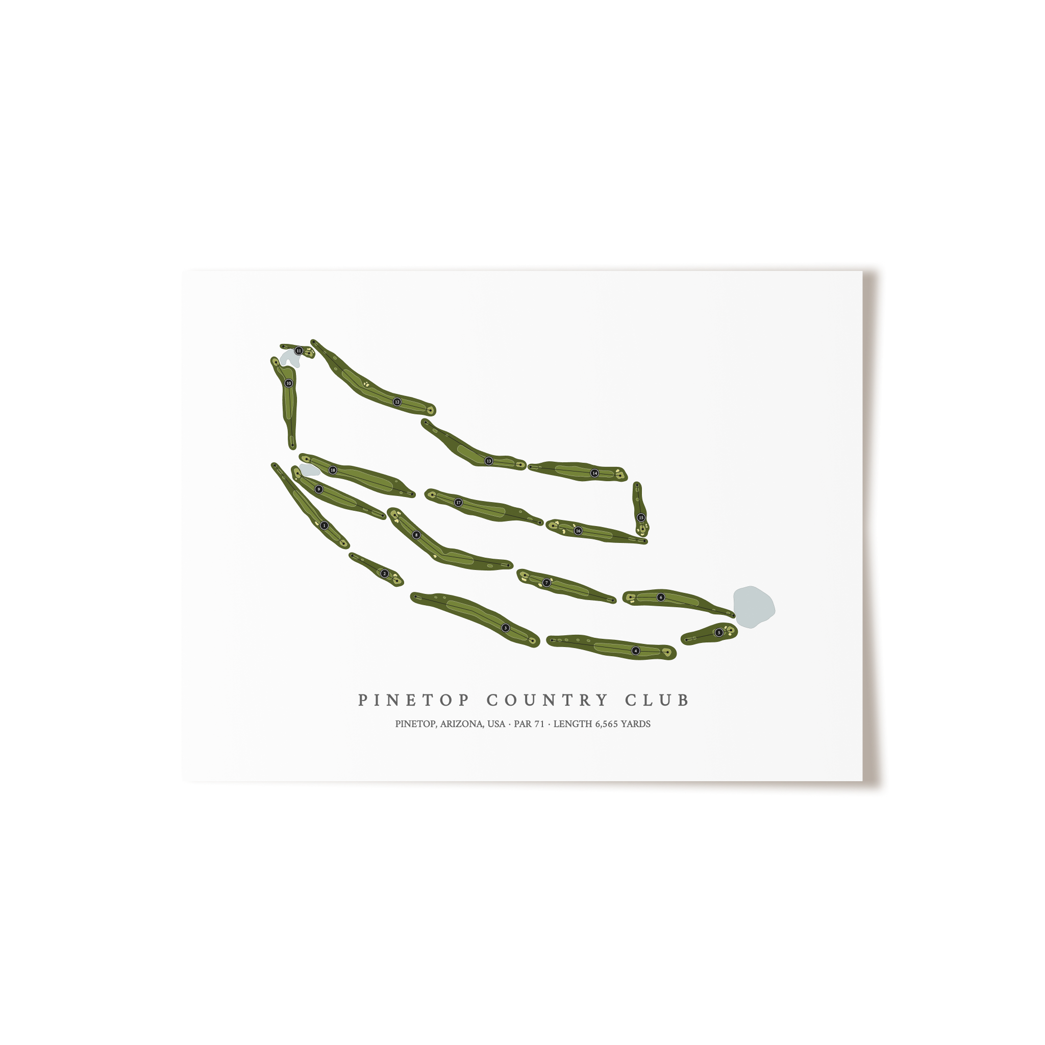 Pinetop Country Club | Golf Course Map | Unframed 