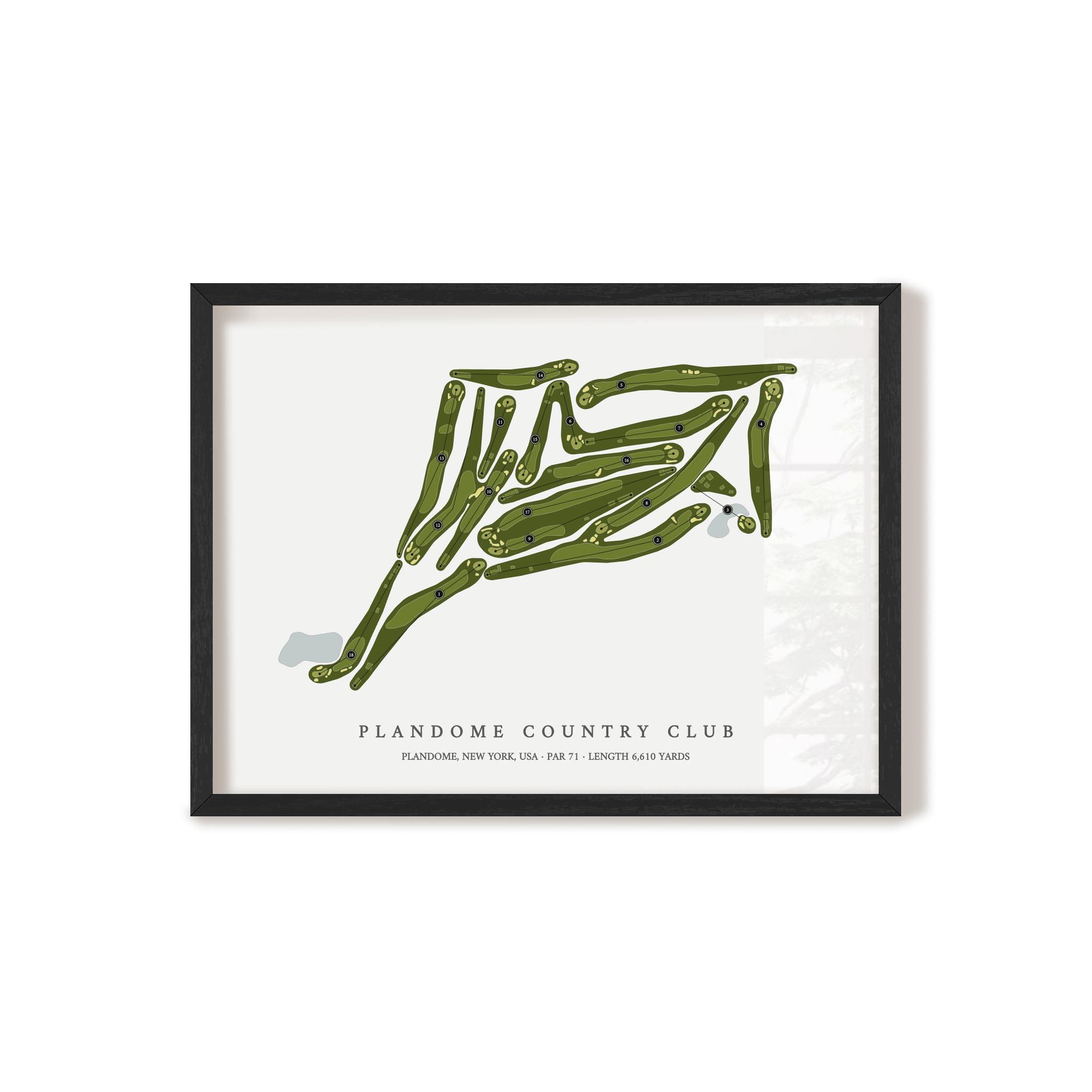 Plandome Country Club | Golf Course Map | Black Frame 