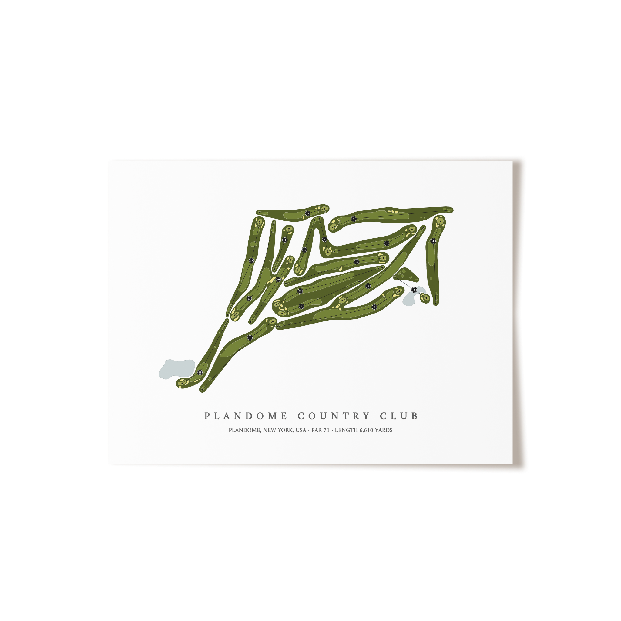 Plandome Country Club | Golf Course Map | Unframed 