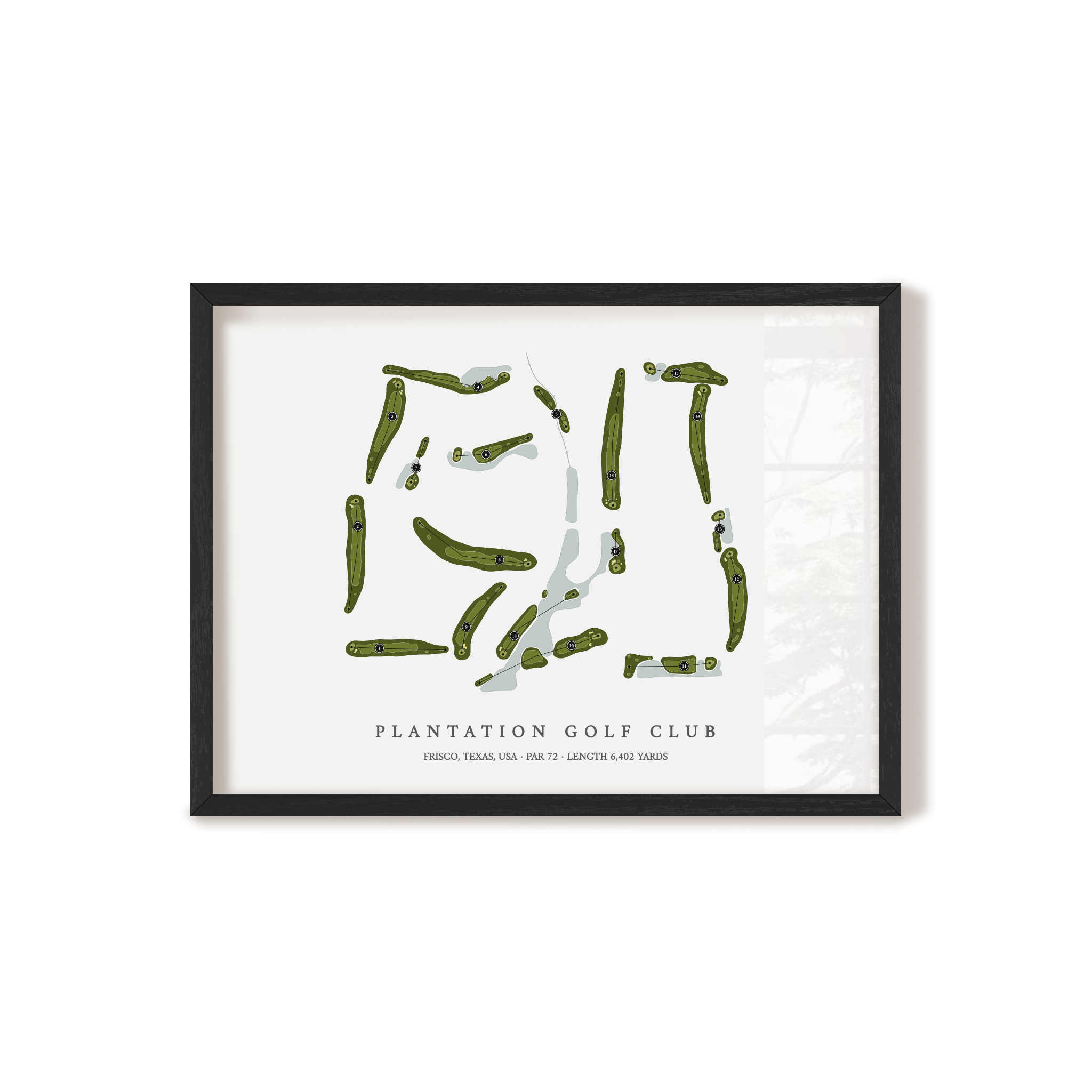 Plantation Golf Club | Golf Course Print | Black Frame 