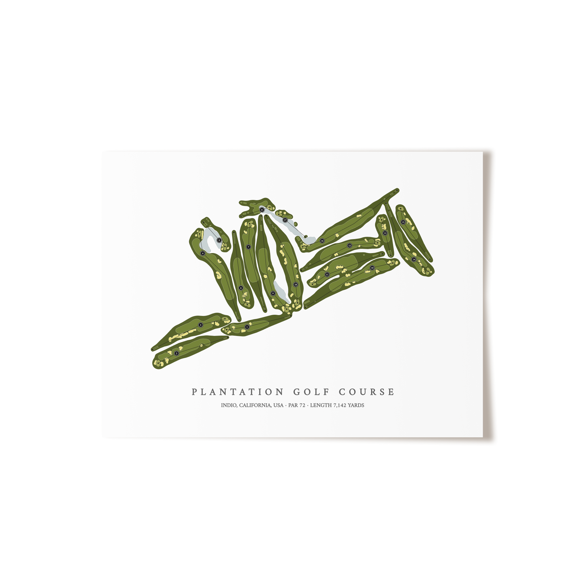 Plantation Golf Course | Golf Course Map | Unframed 