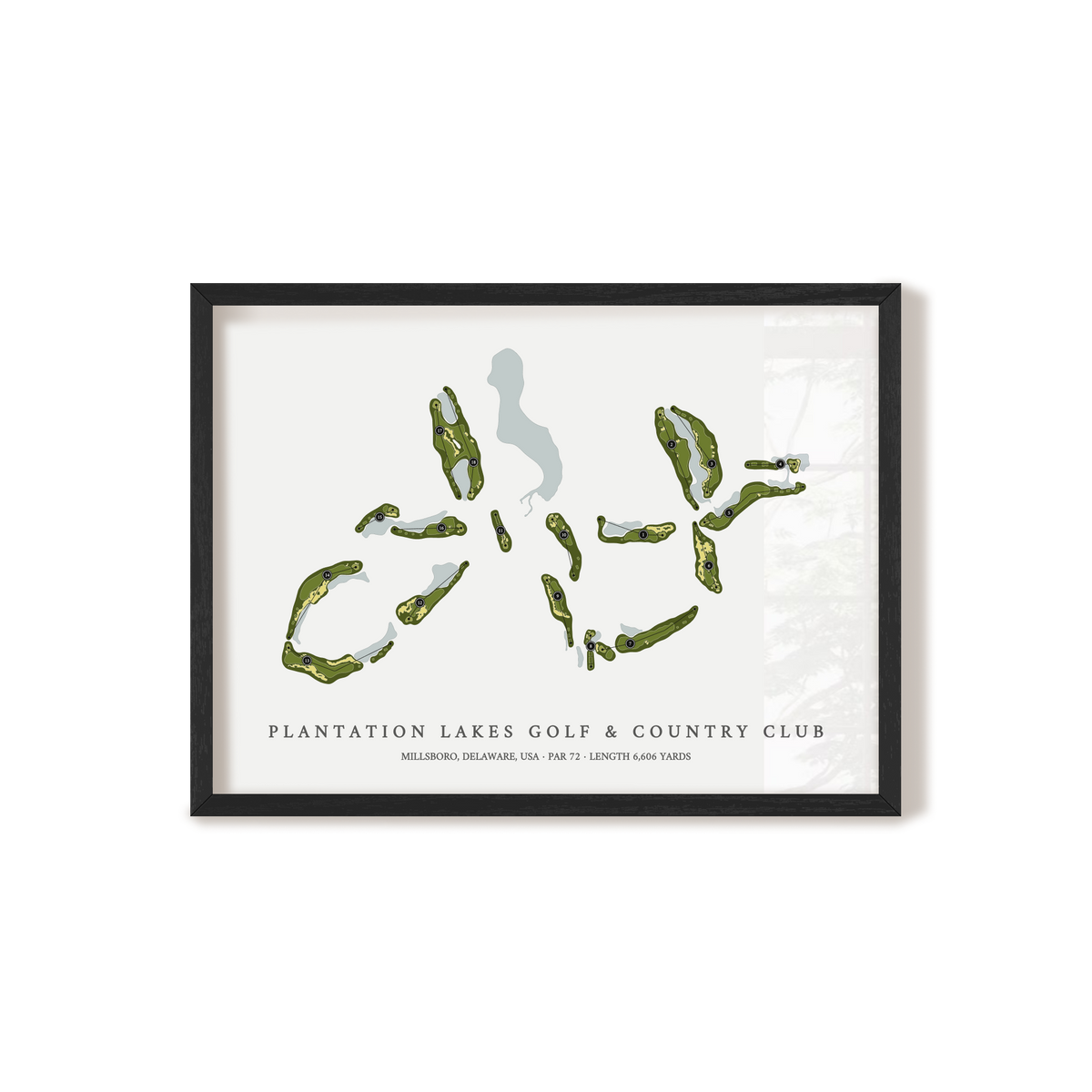 Plantation Lakes Golf & Country Club | Golf Course Map | Black Frame 