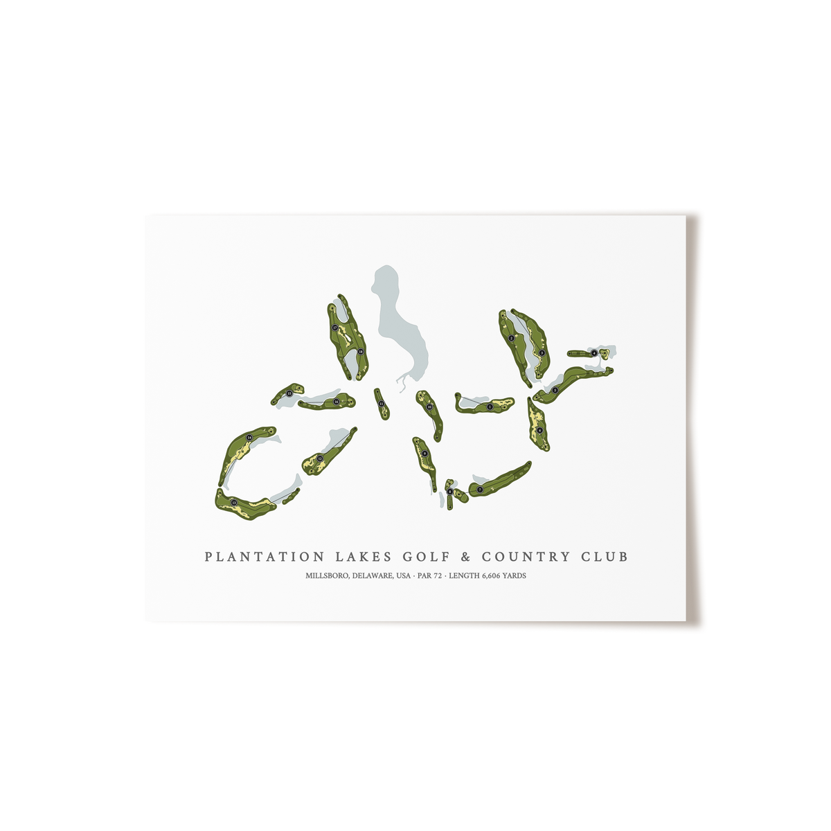 Plantation Lakes Golf & Country Club | Golf Course Map | Unframed 