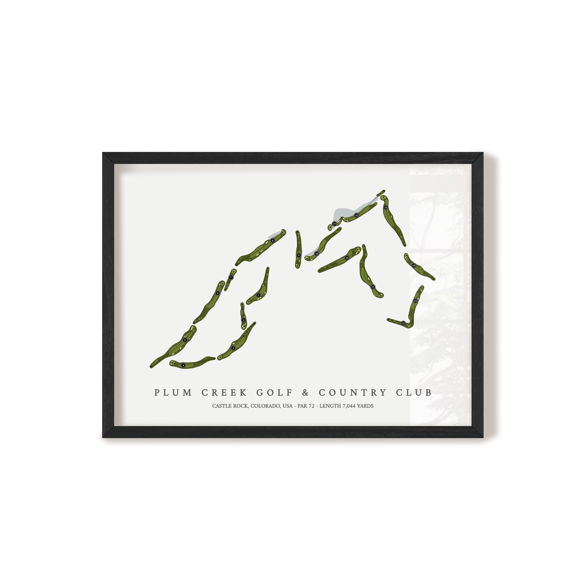 Plum Creek Golf & Country Club | Golf Course Map | Black Frame 