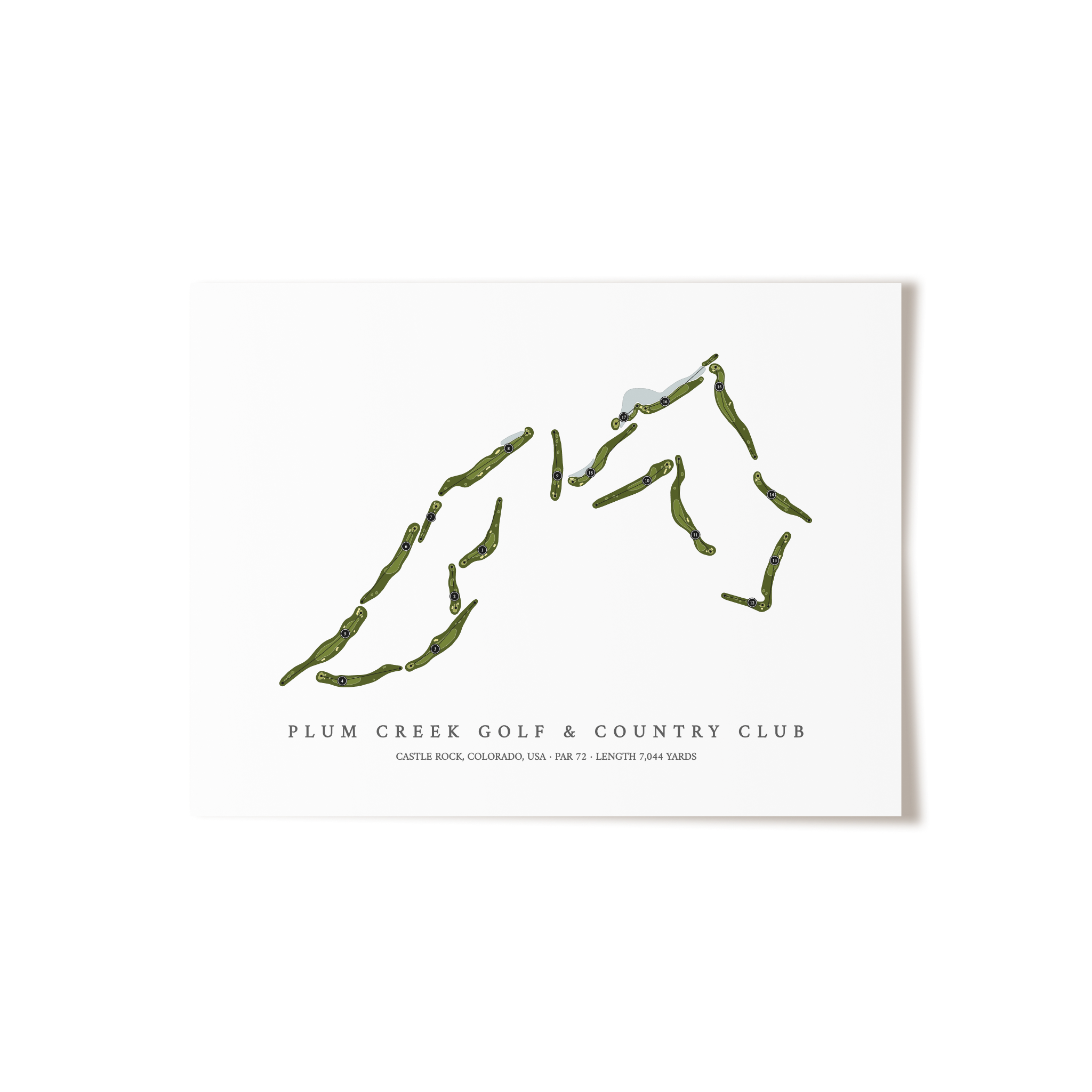 Plum Creek Golf & Country Club | Golf Course Map | Unframed 