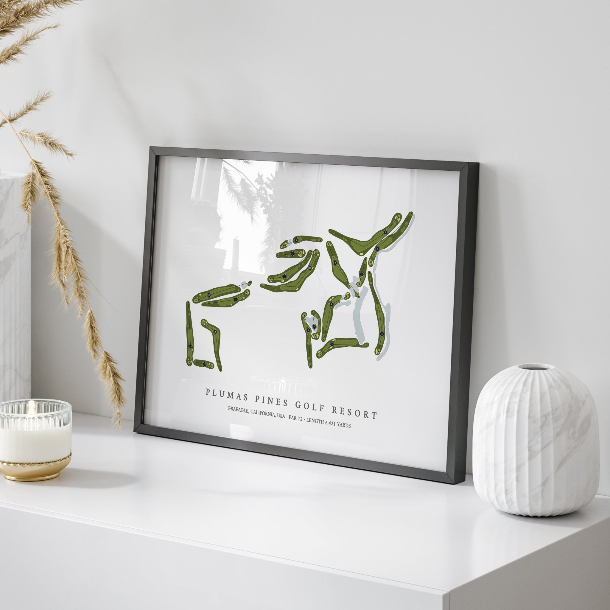 Plumas Pines Golf Resort | Golf Course Print | On Table