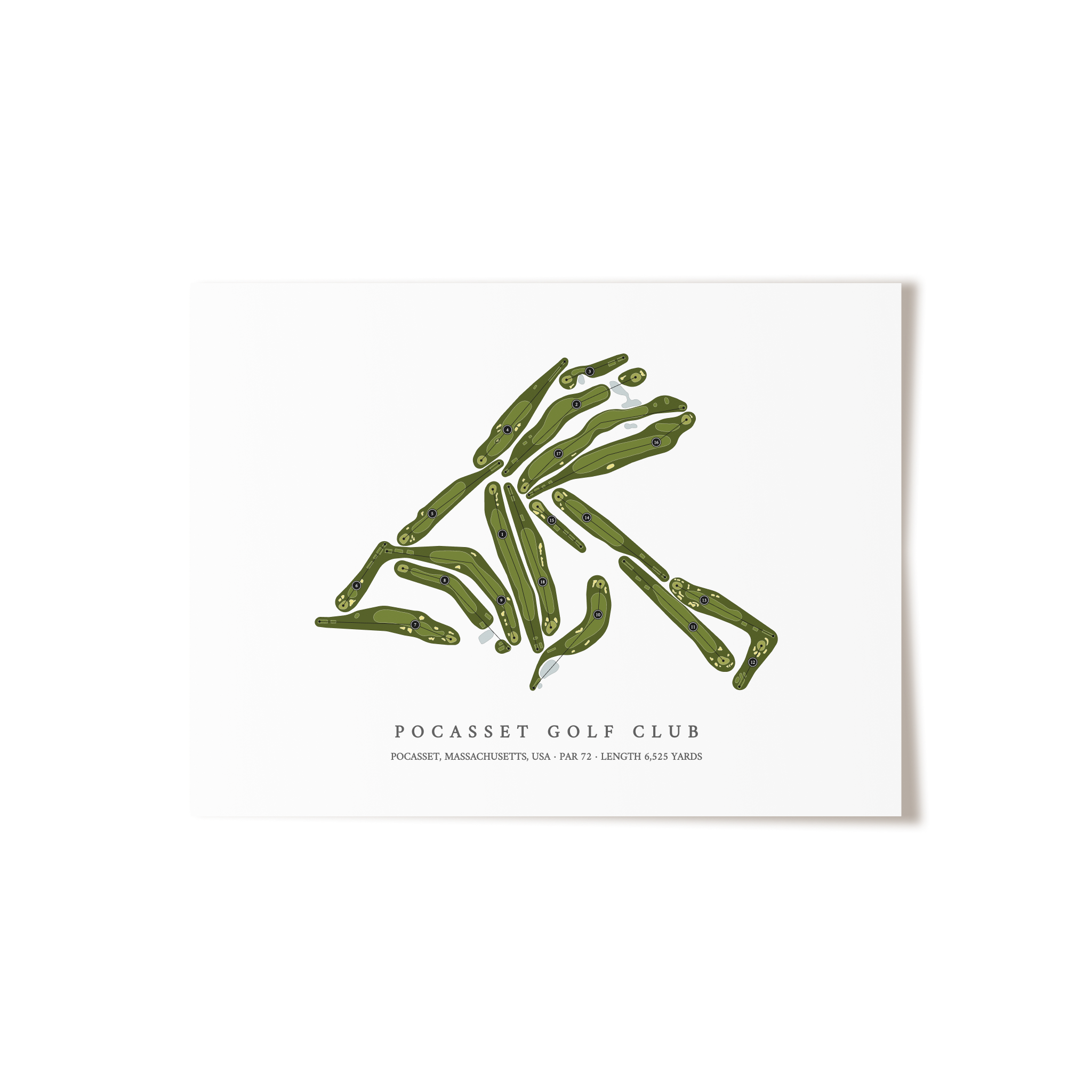 Pocasset Golf Club | Golf Course Map | Unframed 