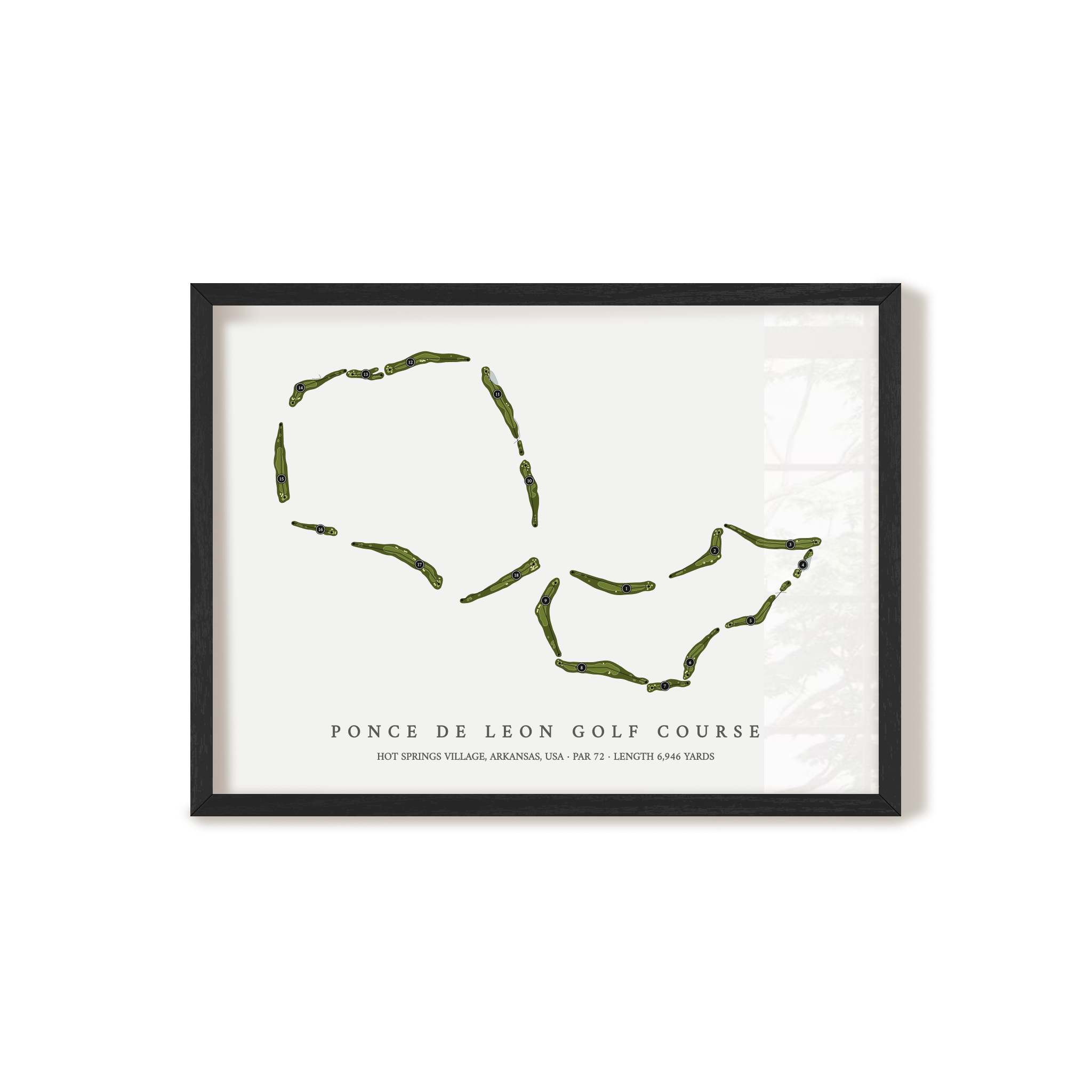 Ponce de Leon Golf Course | Golf Course Map | Black Frame 