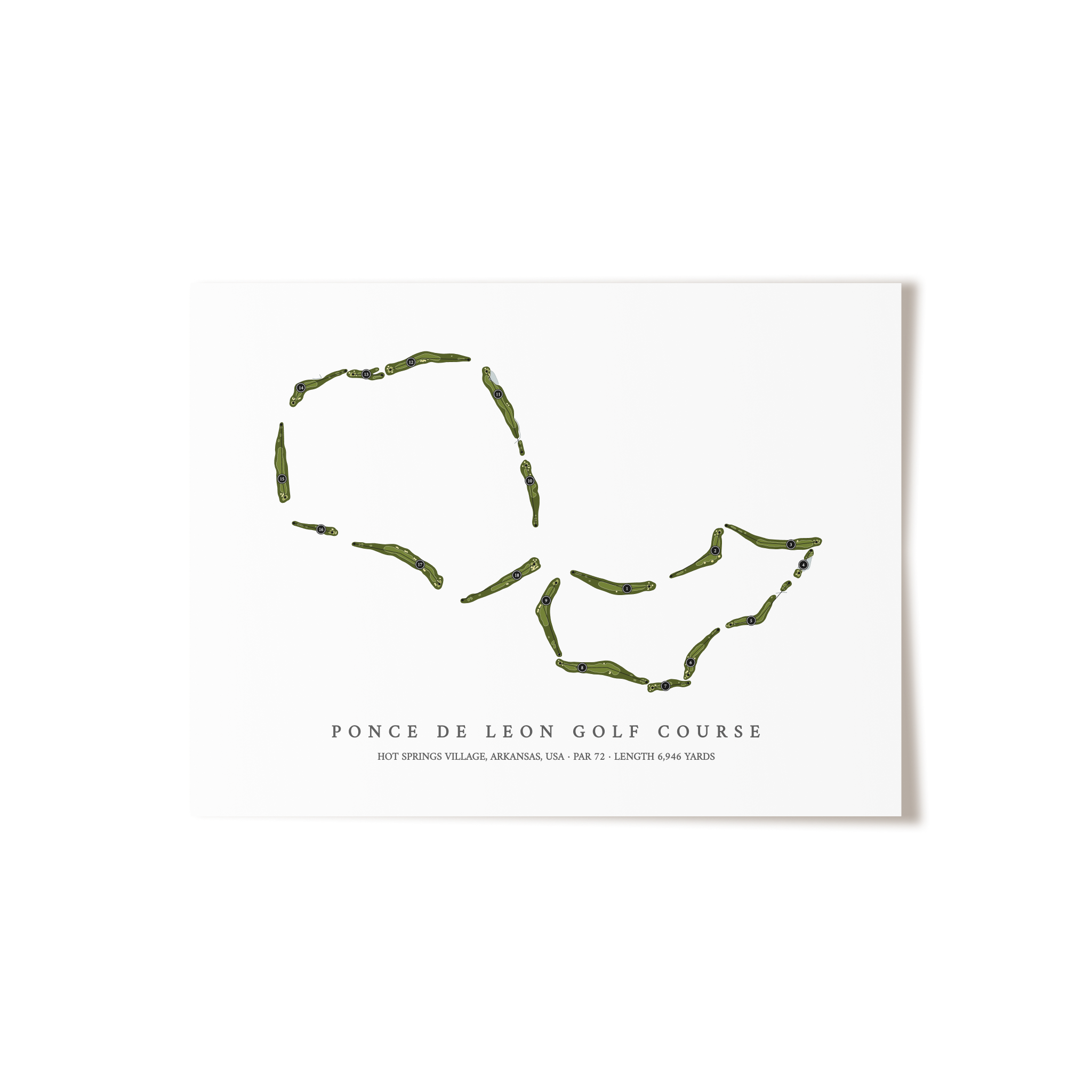 Ponce de Leon Golf Course | Golf Course Map | Unframed 