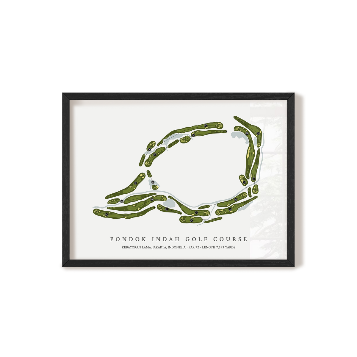 Pondok Indah Golf Course | Golf Course Map | Black Frame