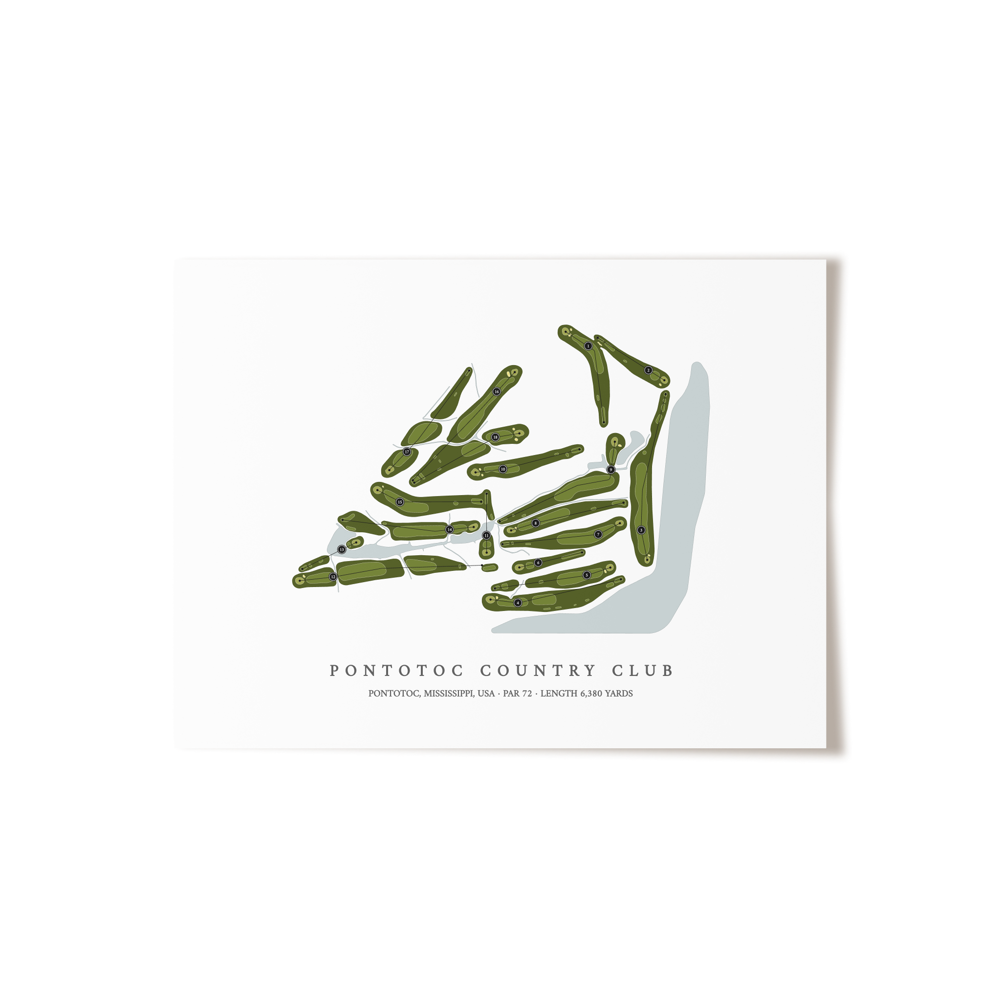 Pontotoc Country Club | Golf Course Map | Unframed 
