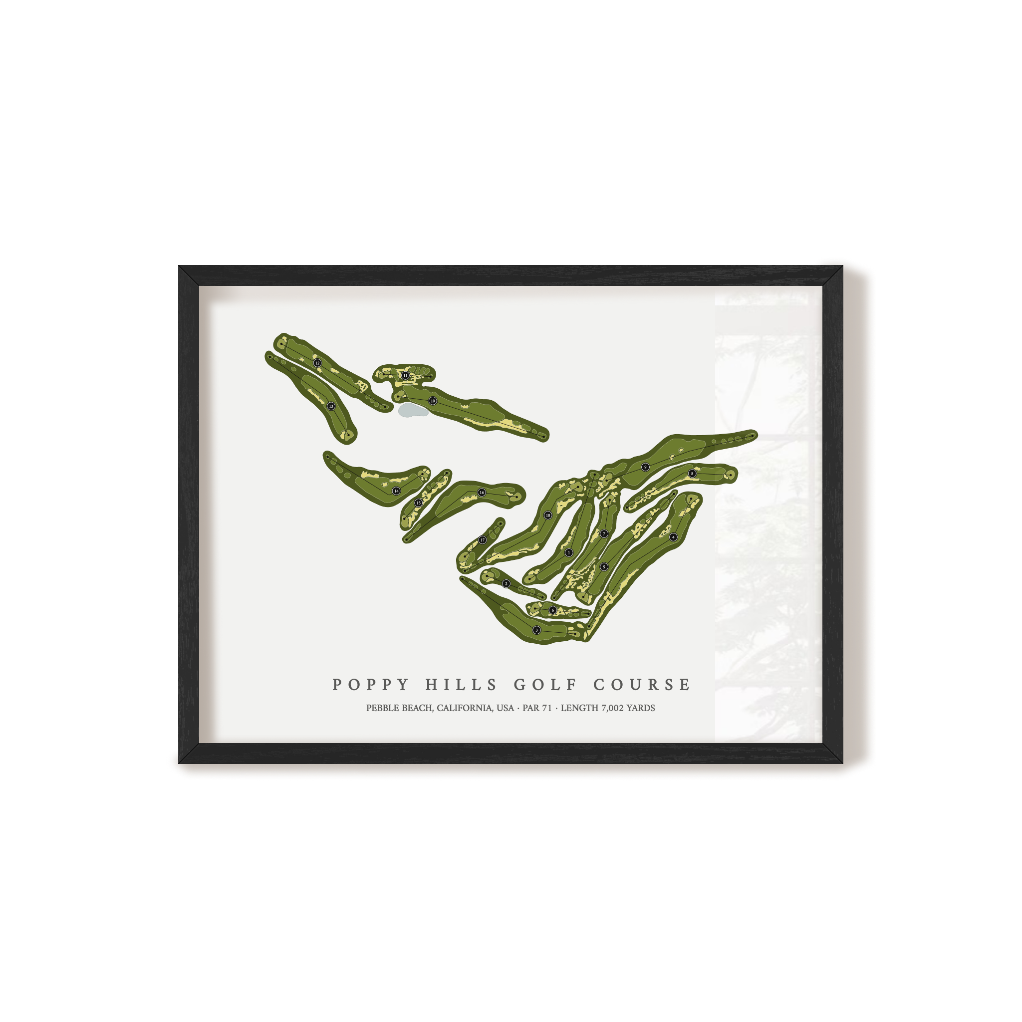 Poppy Hills Golf Course | Golf Course Print | Black Frame 