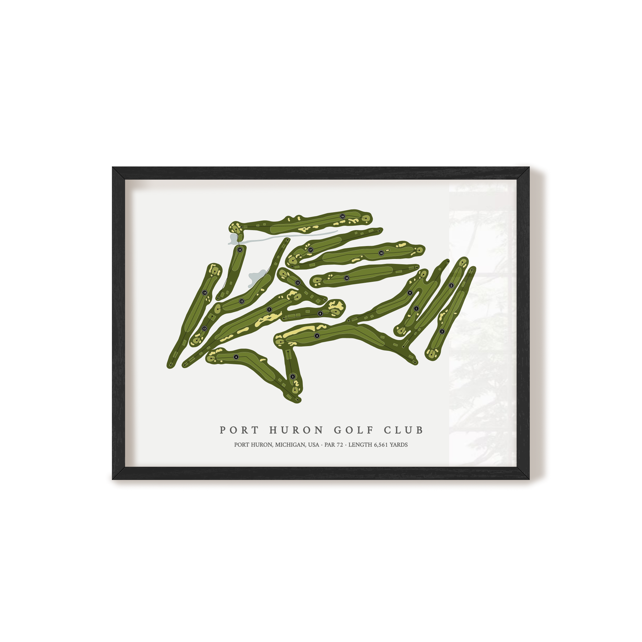 Port Huron Golf Club | Golf Course Print | Black+Frame