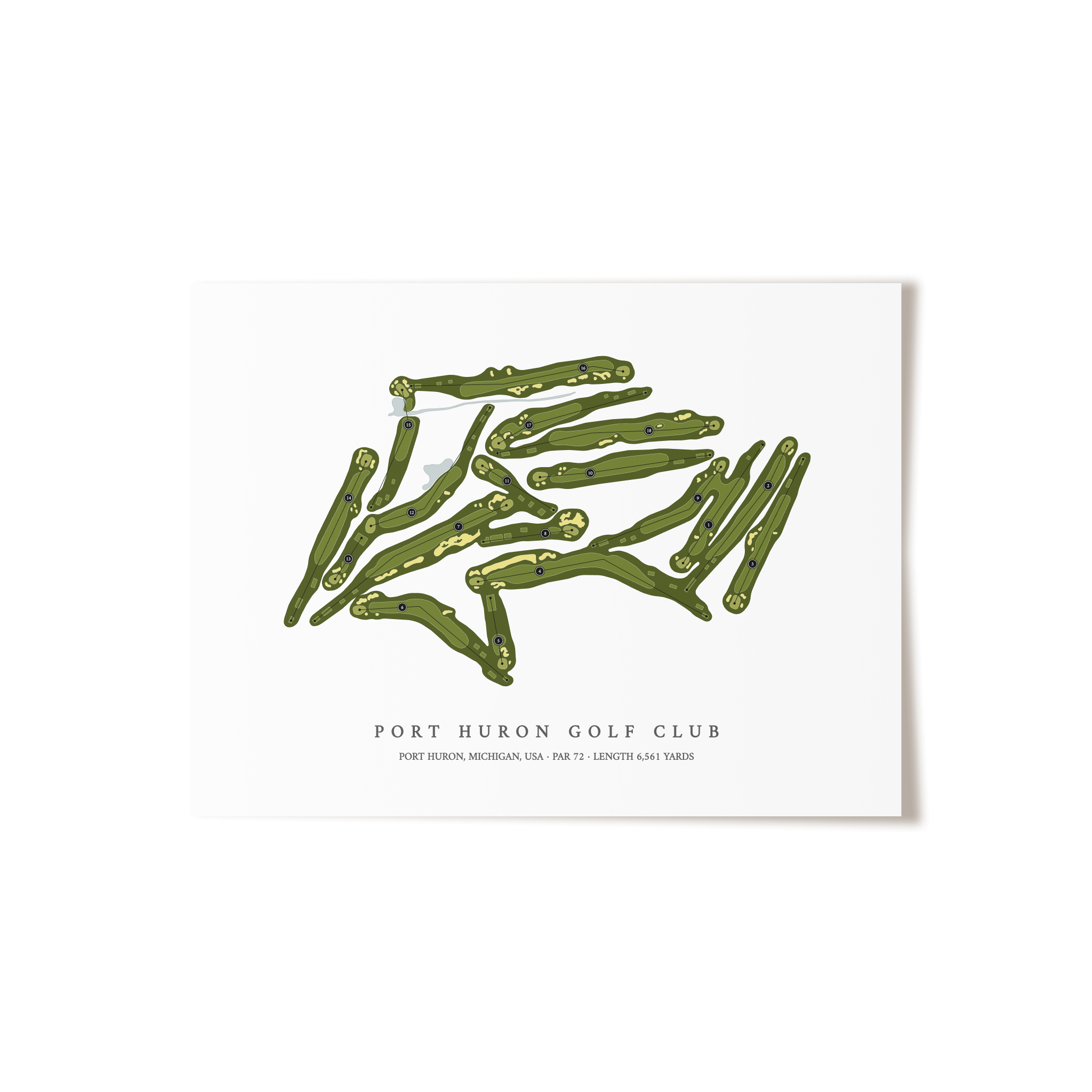Port Huron Golf Club | Golf Course Print | Unframed