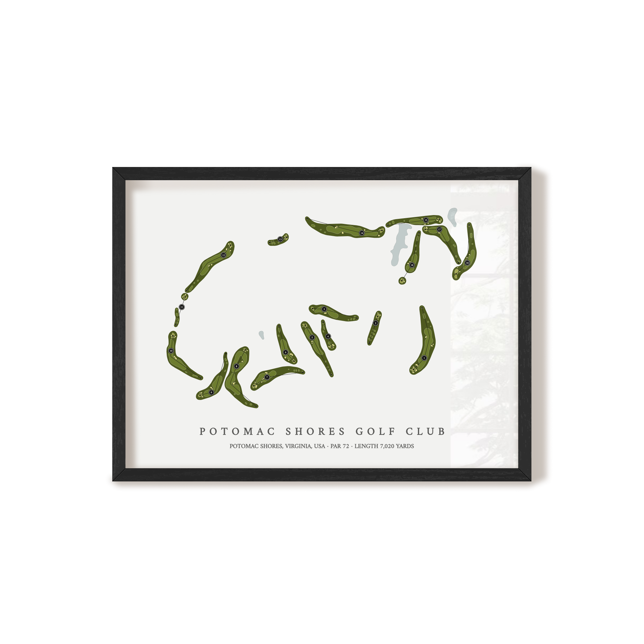 Potomac Shores Golf Club | Golf Course Map | Black Frame 