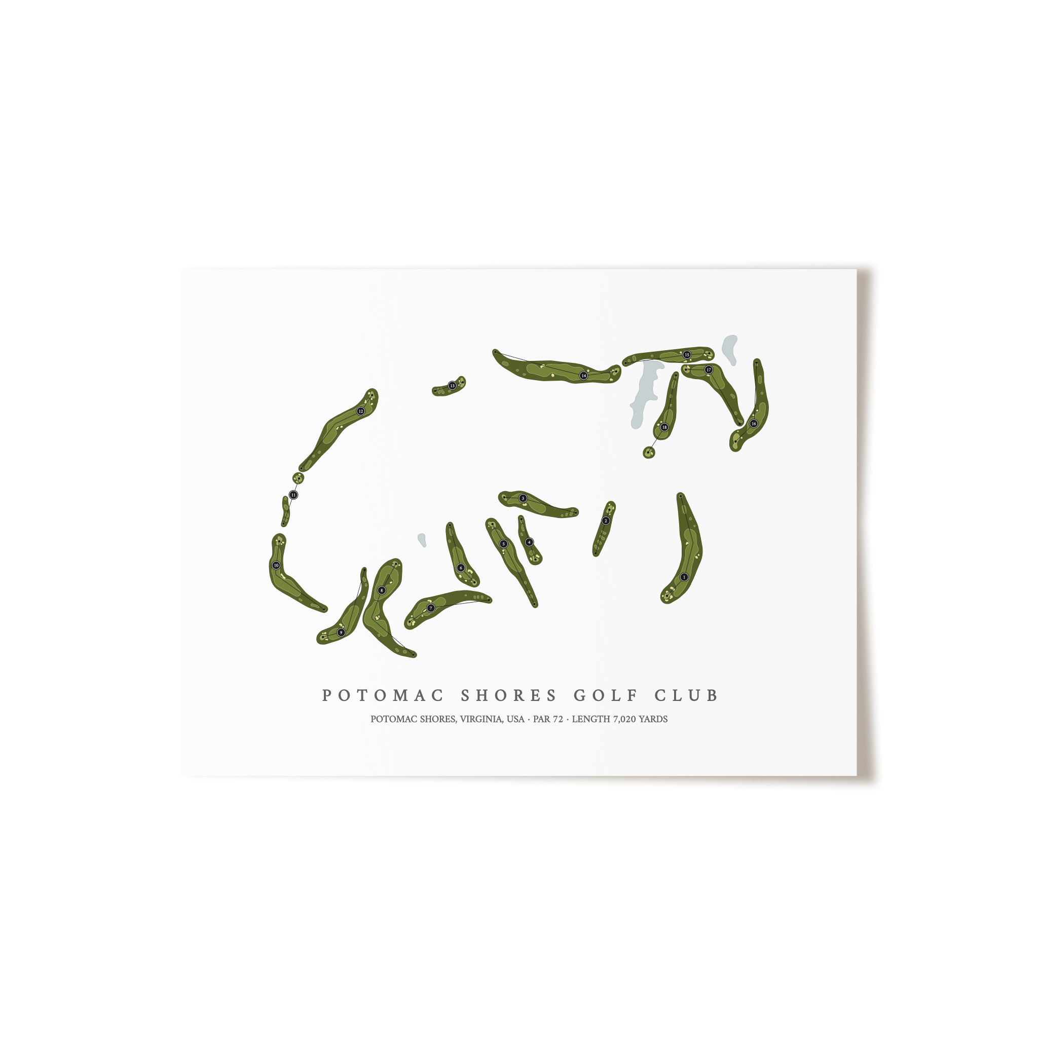 Potomac Shores Golf Club | Golf Course Map | Unframed 