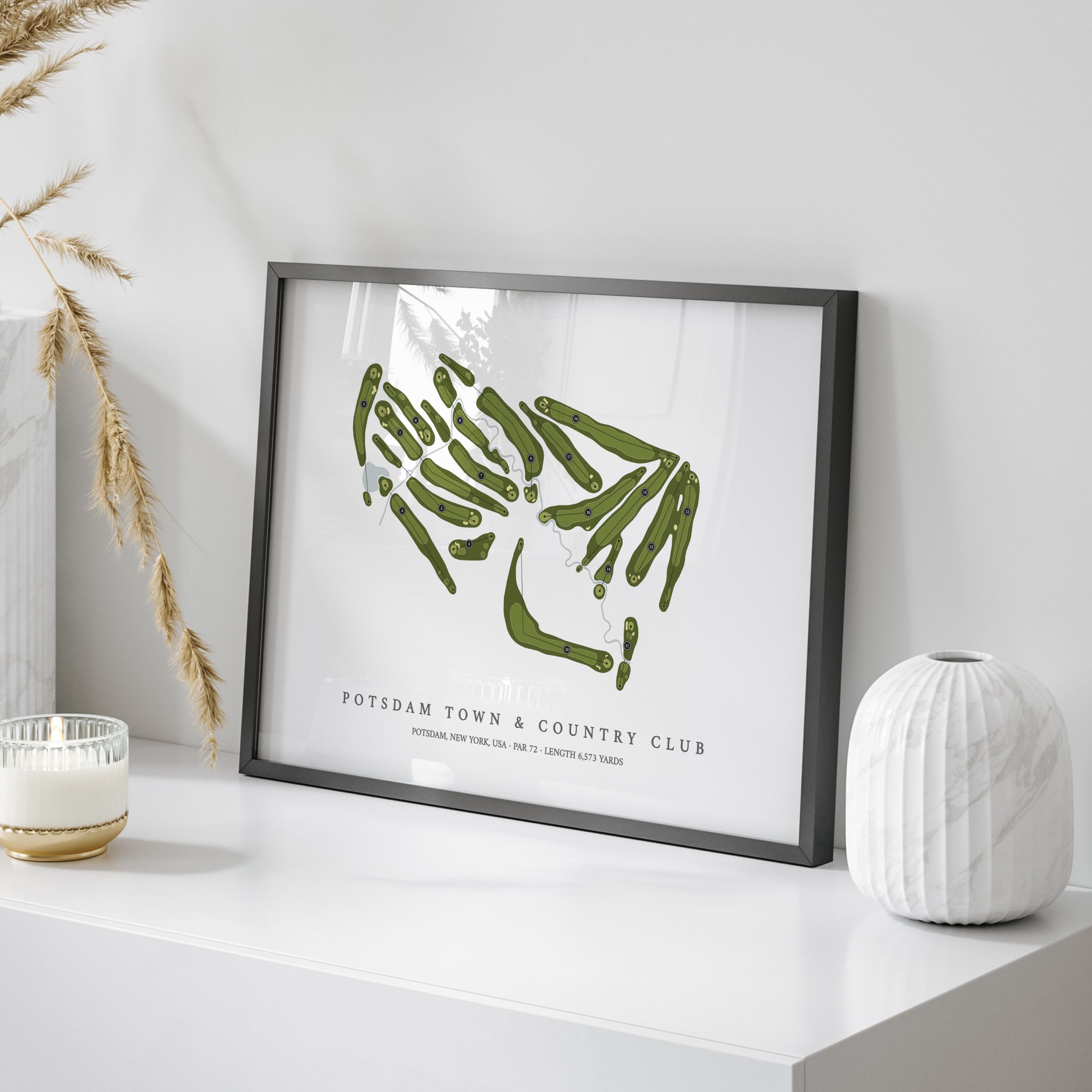 Potsdam Town & Country Club | Golf Course Print | On Table