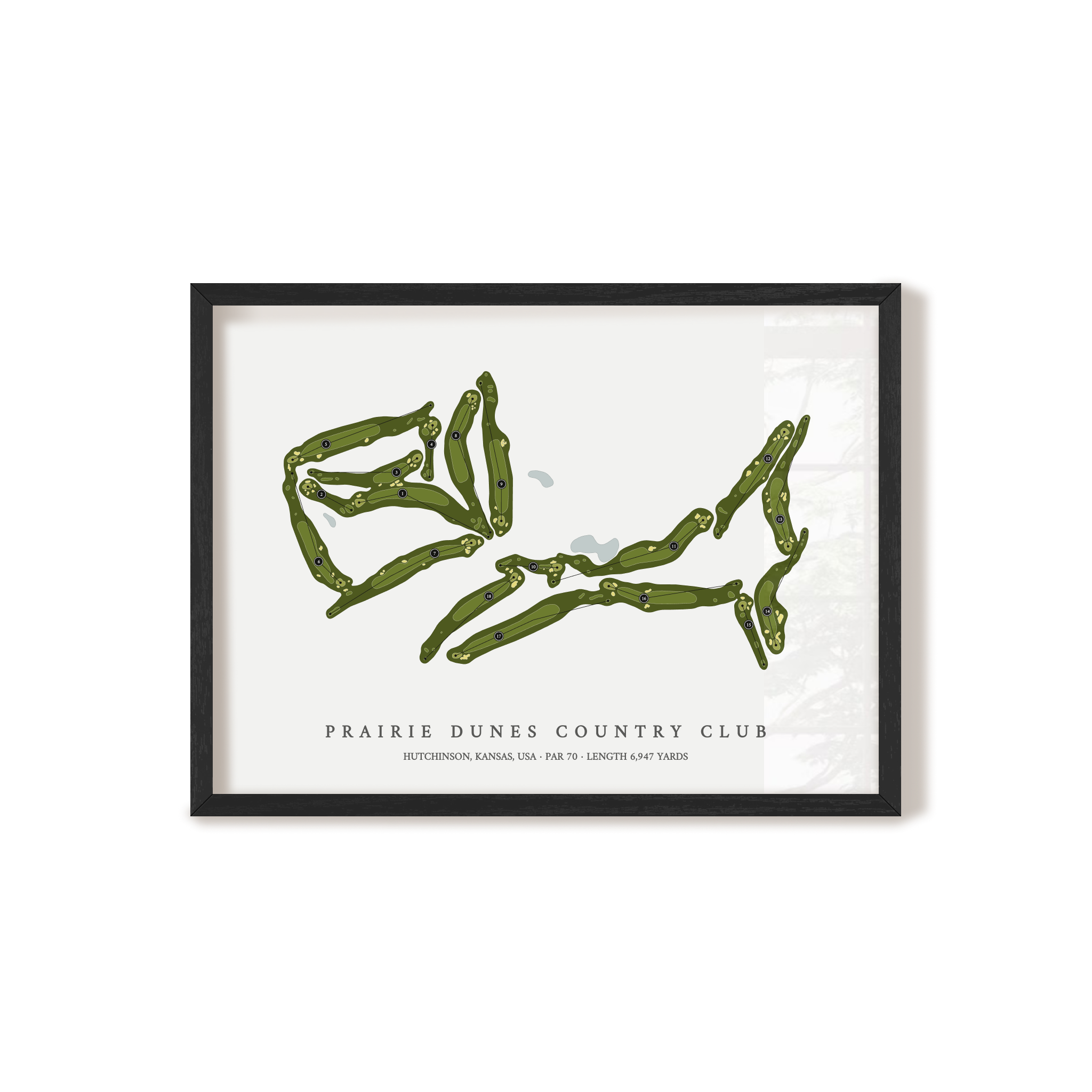 Prairie Dunes Country Club | Golf Course Map | Black Frame 