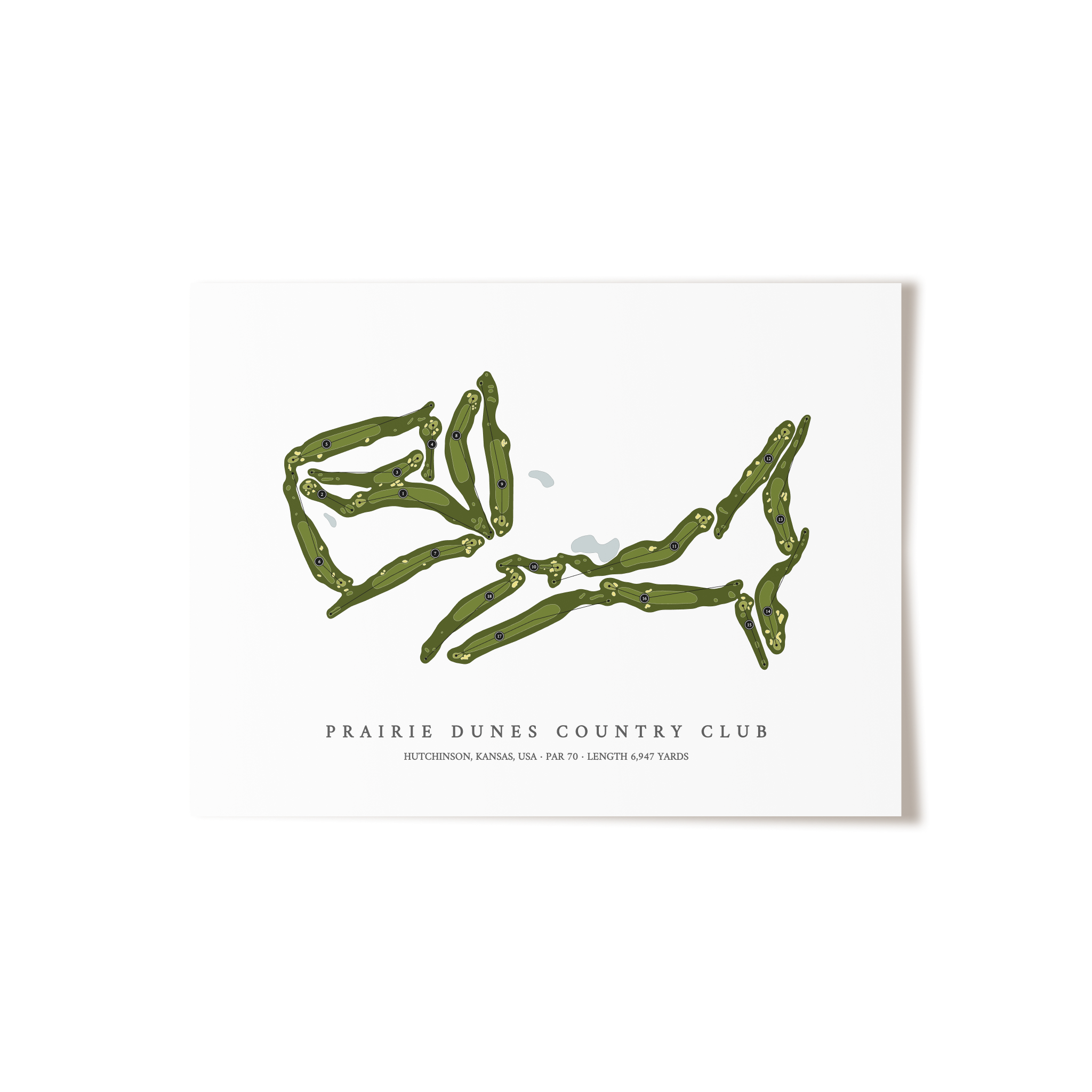 Prairie Dunes Country Club | Golf Course Map | Unframed 