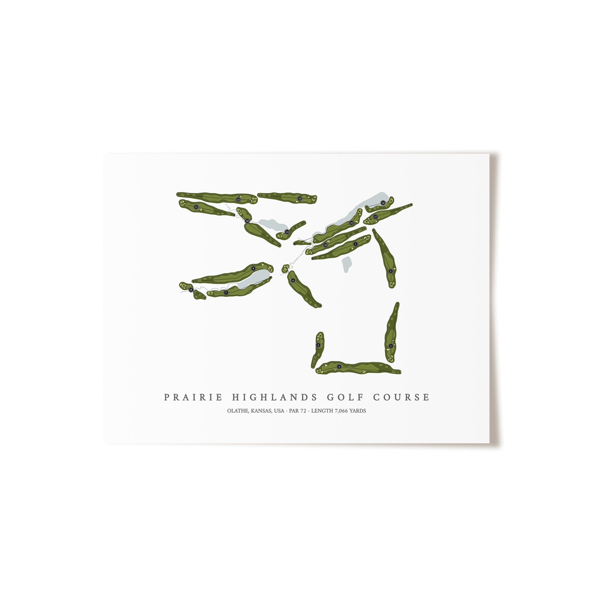 Prairie Highlands Golf Course | Golf Course Map | Unframed 