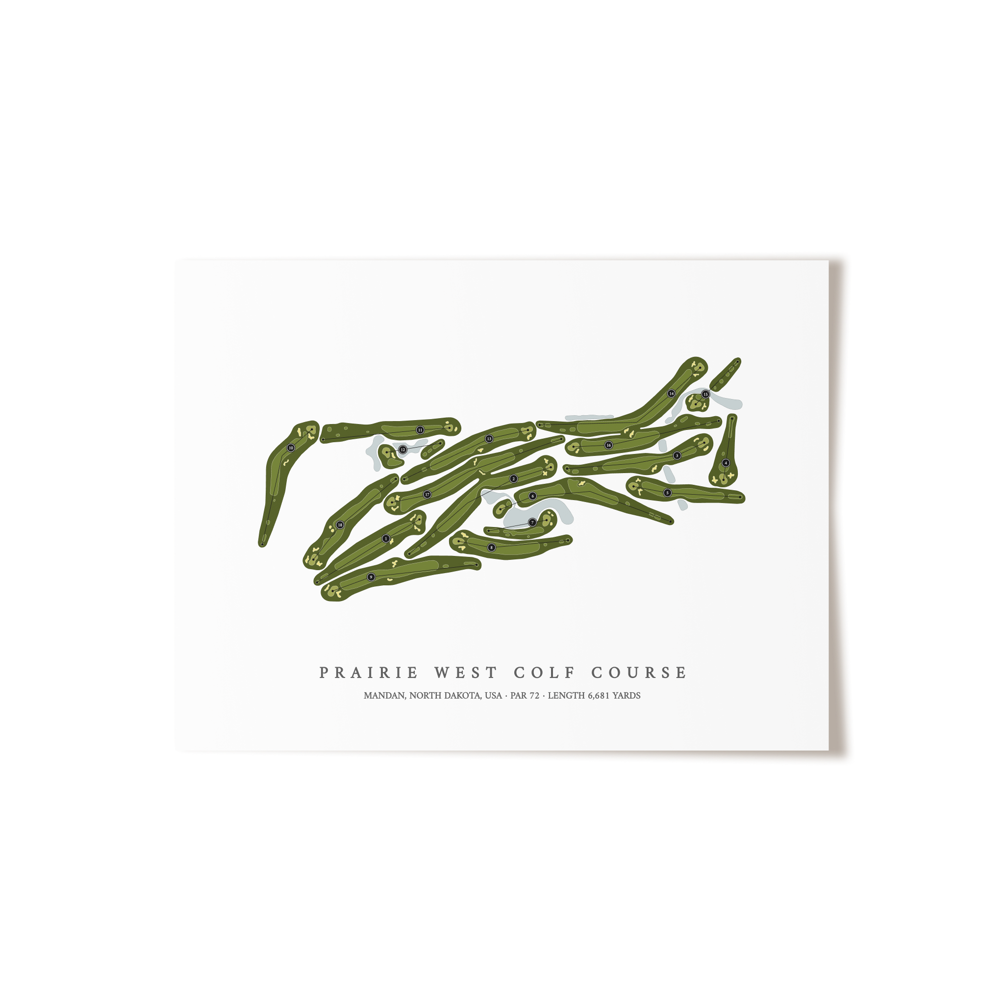 Prairie West Golf Course | Golf Course Map | Unframed 