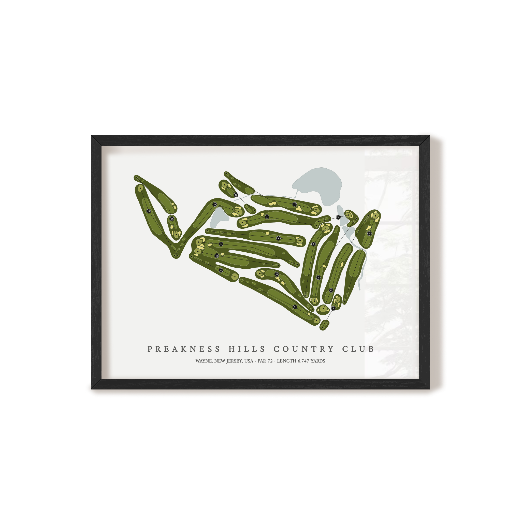 Preakness Hills Country Club | Golf Course Map | Black Frame 