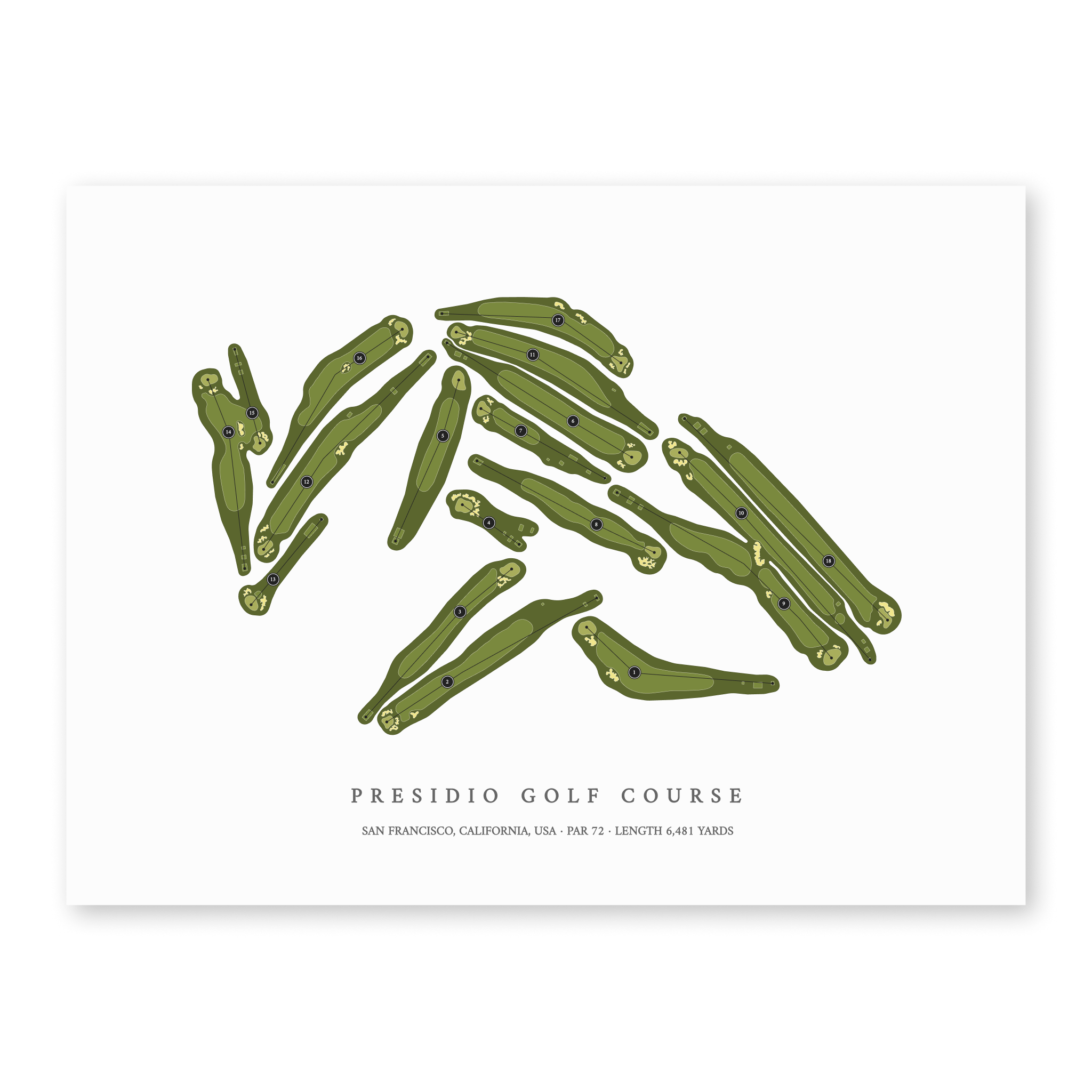 Presidio Golf Course | Golf Course Print | Unframed