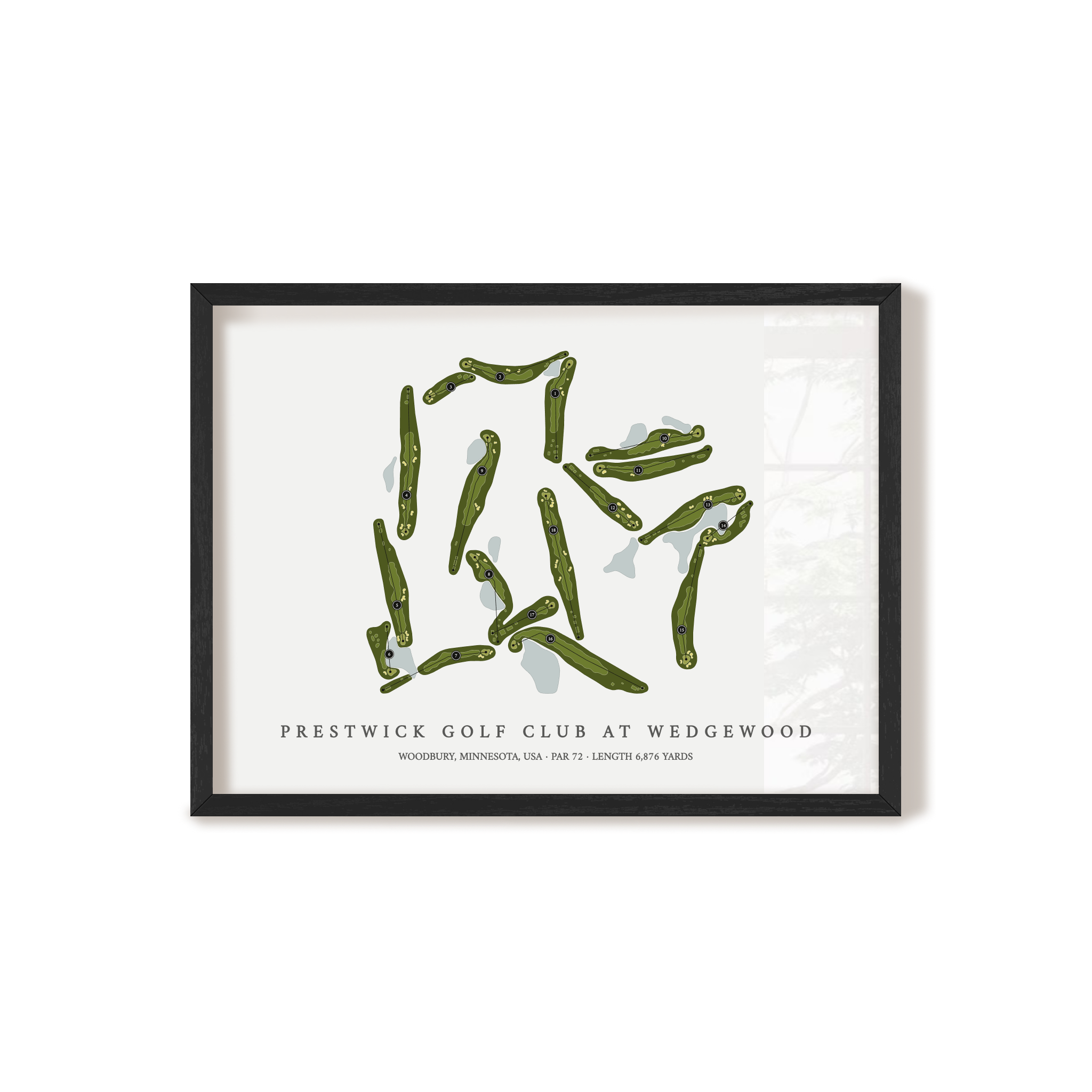 Prestwick Golf Club at Wedgewood | Golf Course Map | Black Frame 