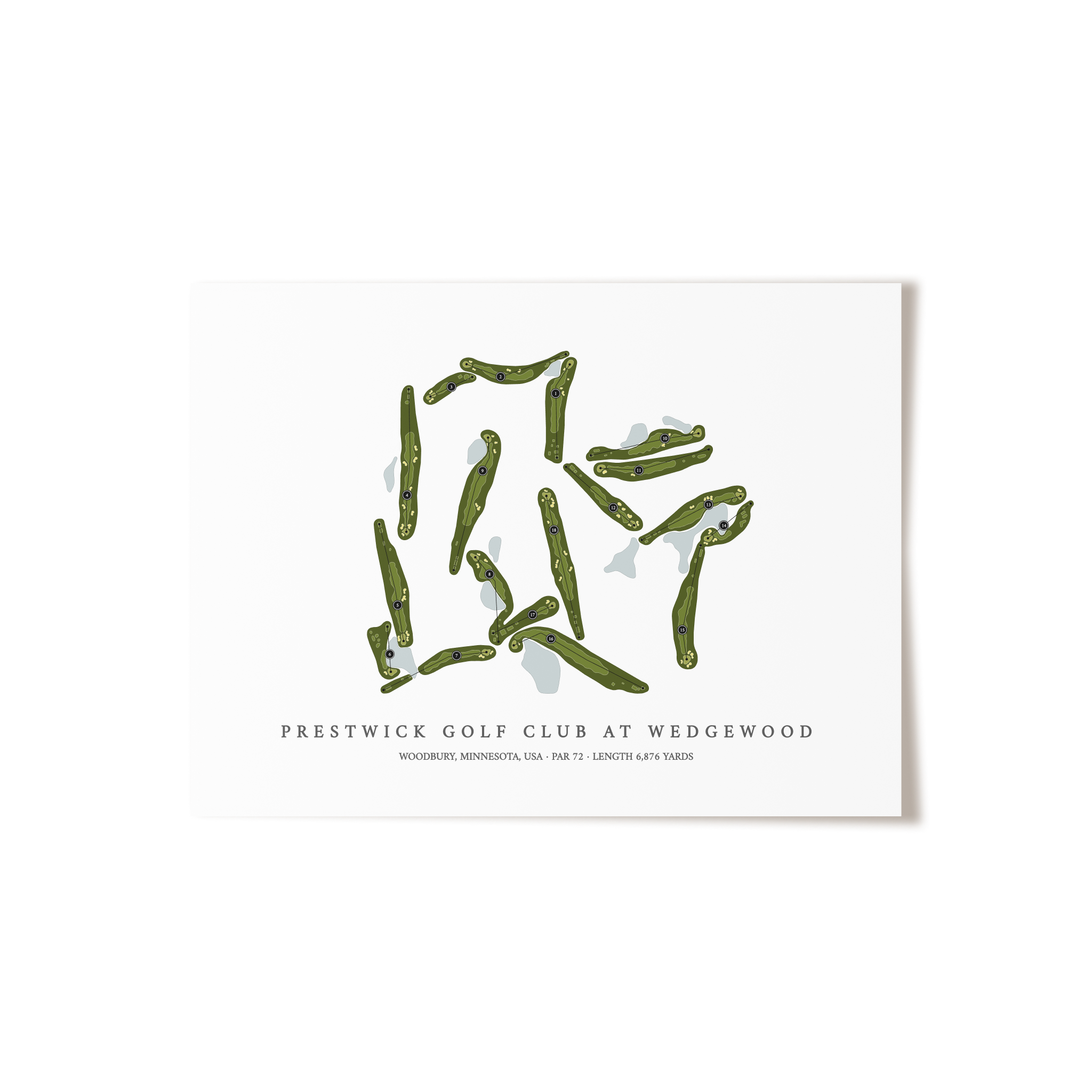 Prestwick Golf Club at Wedgewood | Golf Course Map | Unframed 