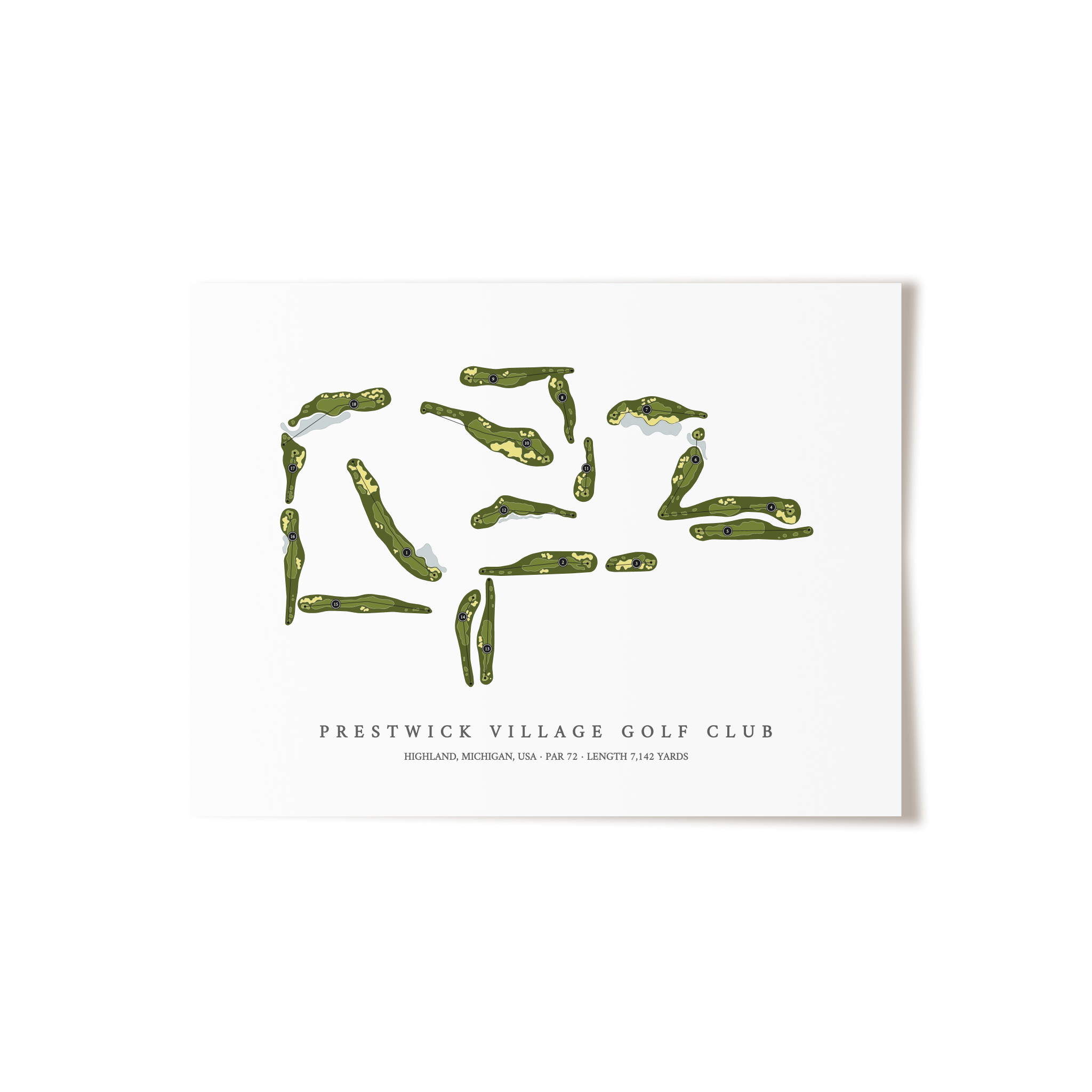 Prestwick Village Golf Club | Golf Course Map | Unframed 