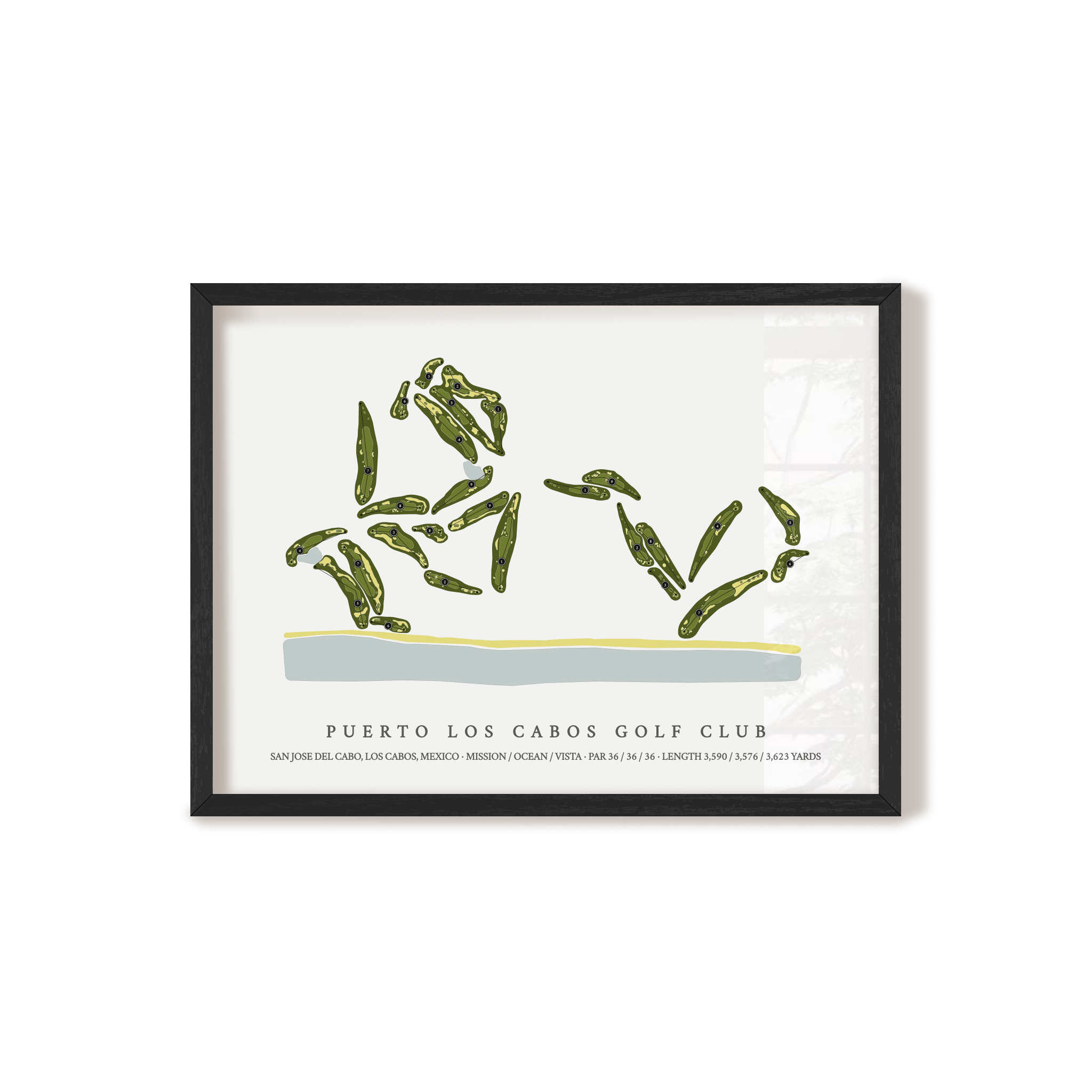 Puerto Los Cabos Golf Club | Golf Course Map | Black Frame 