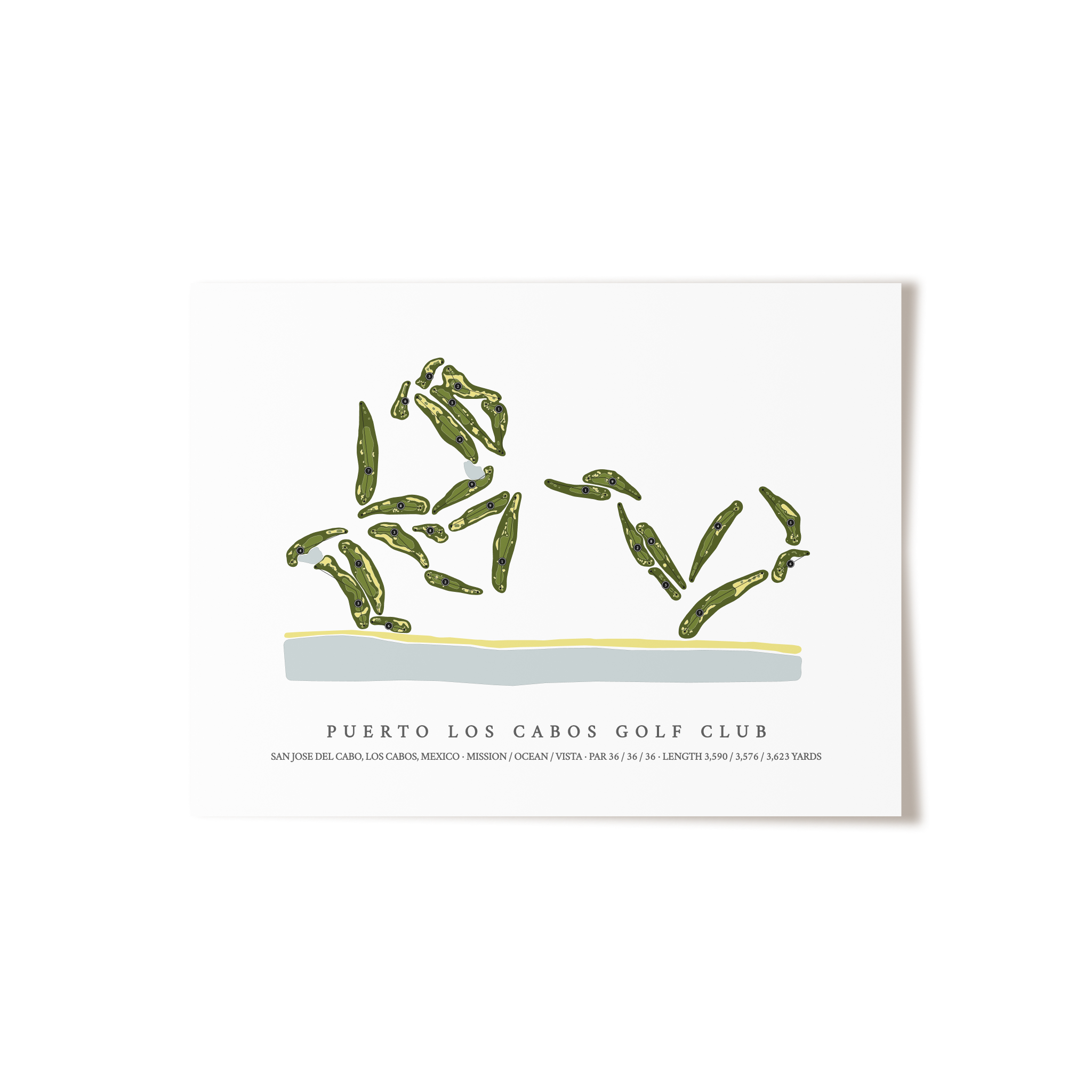 Puerto Los Cabos Golf Club | Golf Course Map | Unframed 