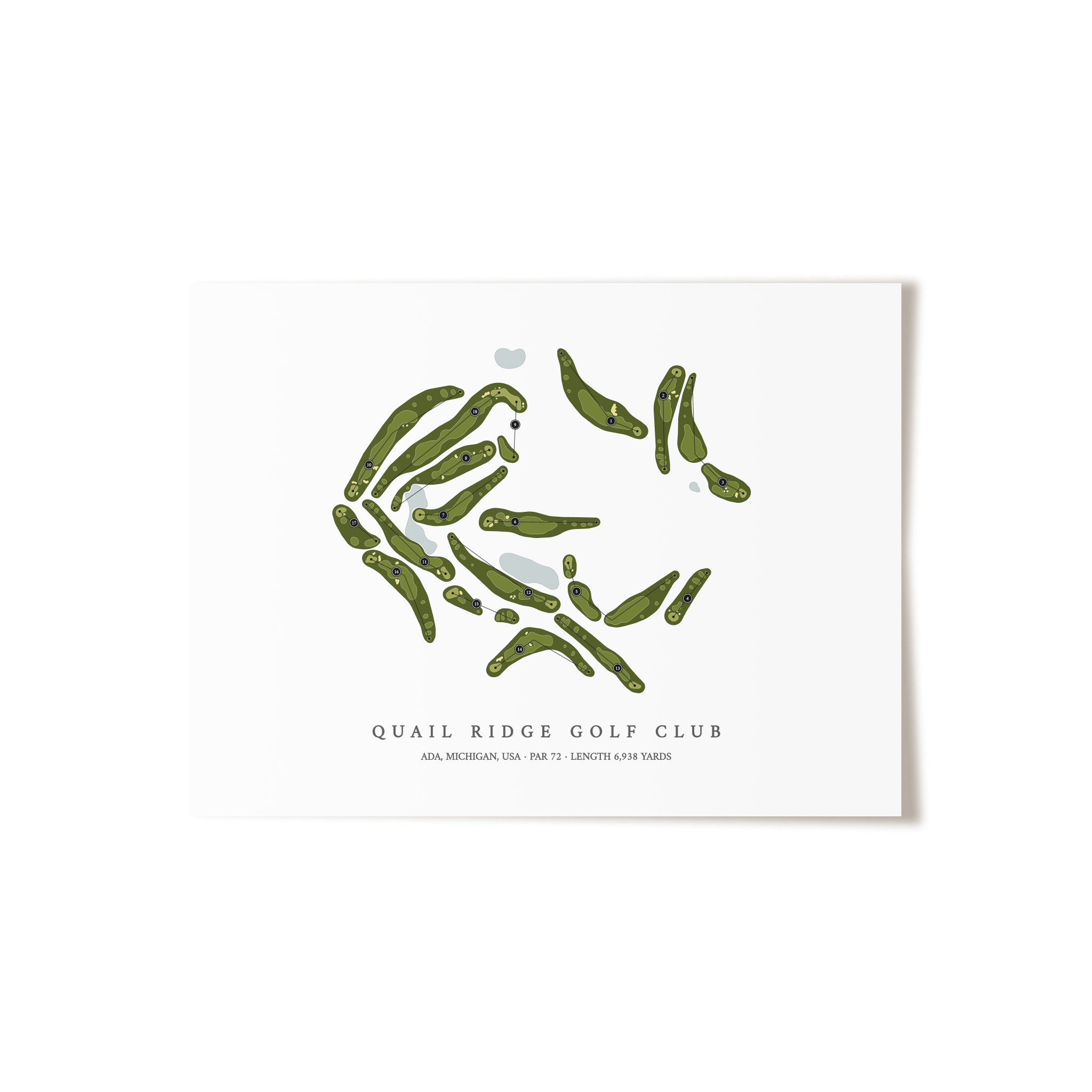 Quail Ridge Golf Club | Golf Course Map | Unframed 