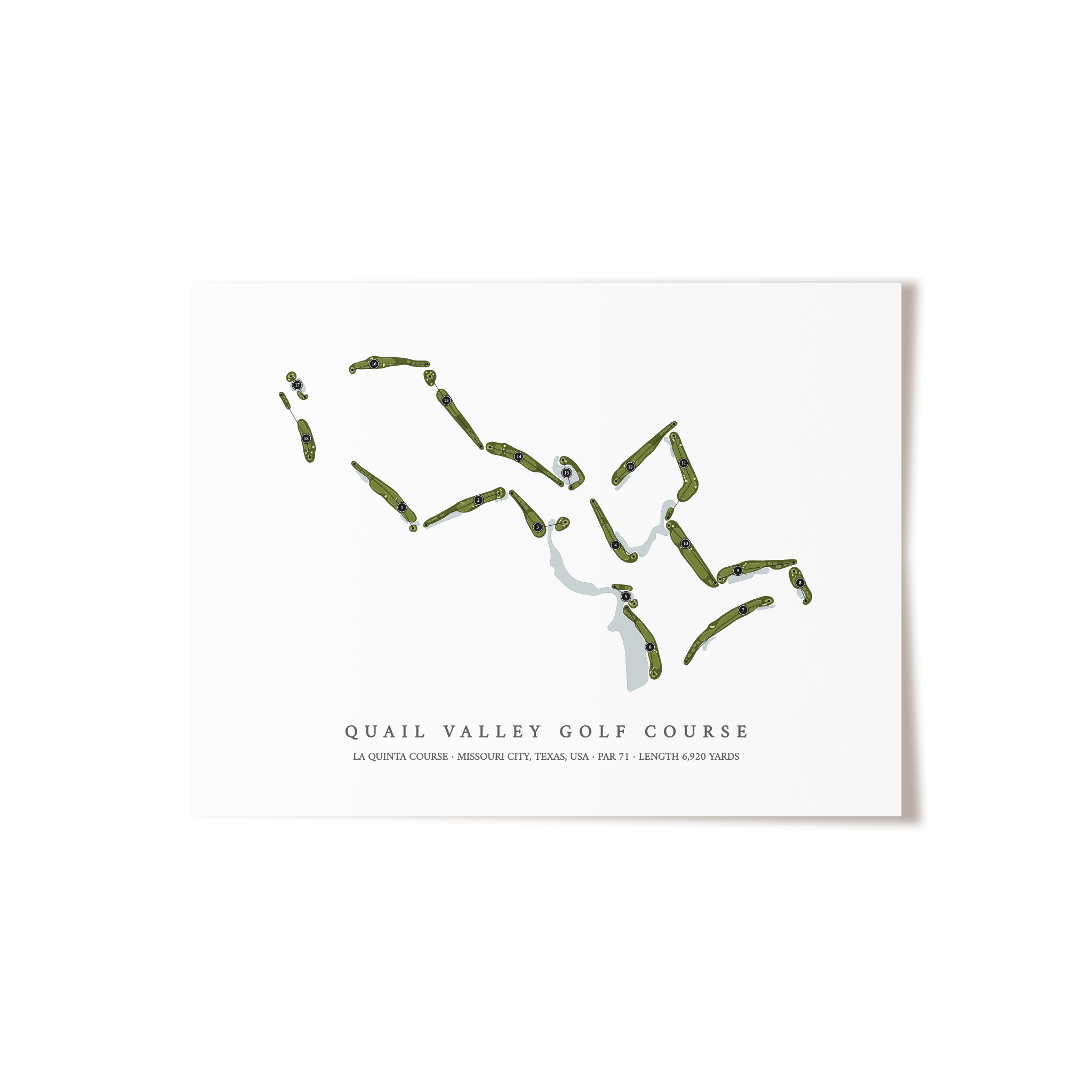 Quail Valley Golf Course - La Quinta Course | Golf Course Map | Unframed 