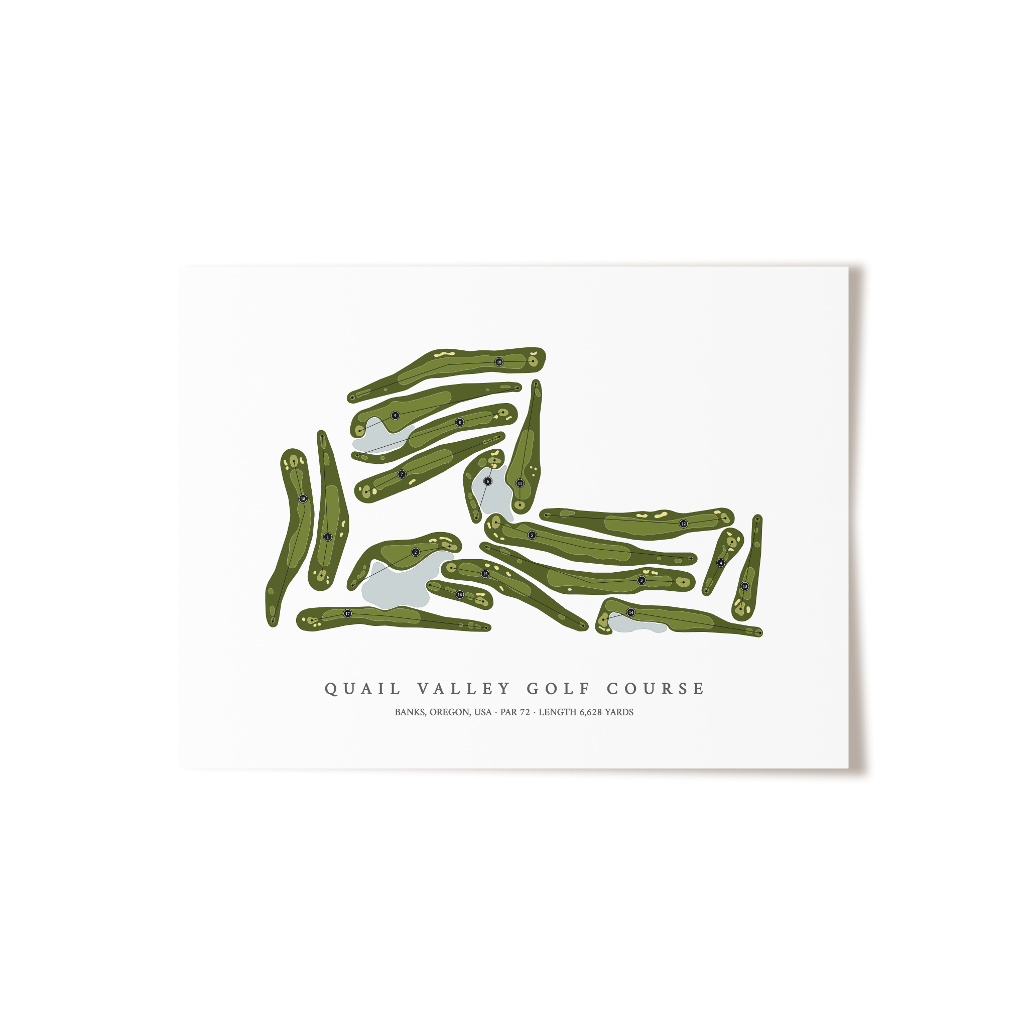 Quail Valley Golf Course | Golf Course Map | Unframed 