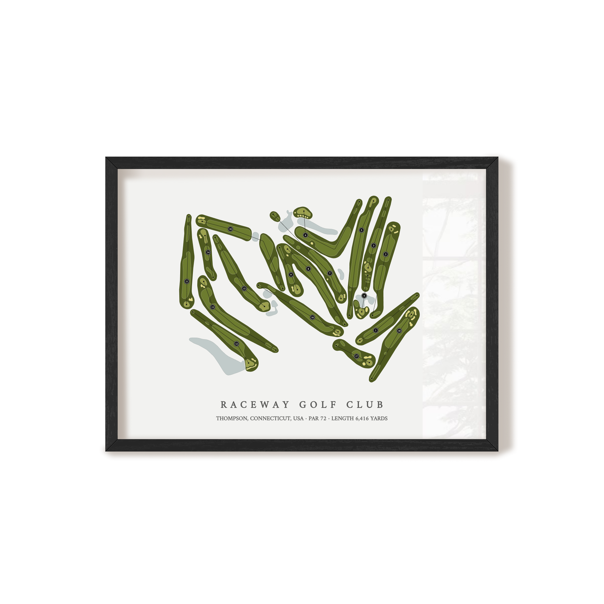 Raceway Golf Club | Golf Course Map | Black Frame 