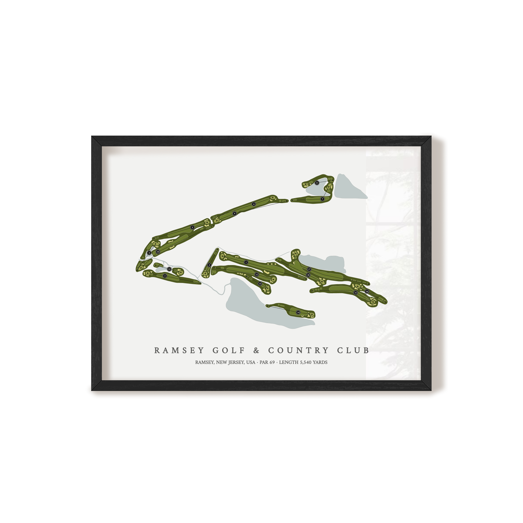 Ramsey Golf & Country Club | Golf Course Map | Black Frame 